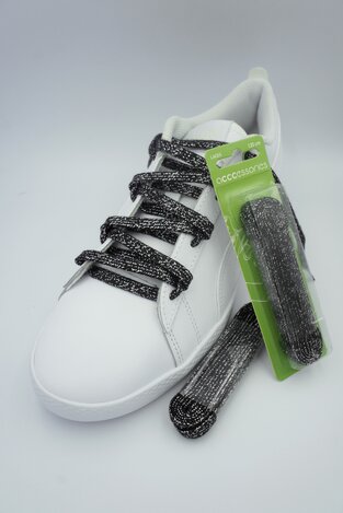 Pertle ACCCESSORIES 511 SZNUROWADŁA 120 CM Z BROKATEM CRNA