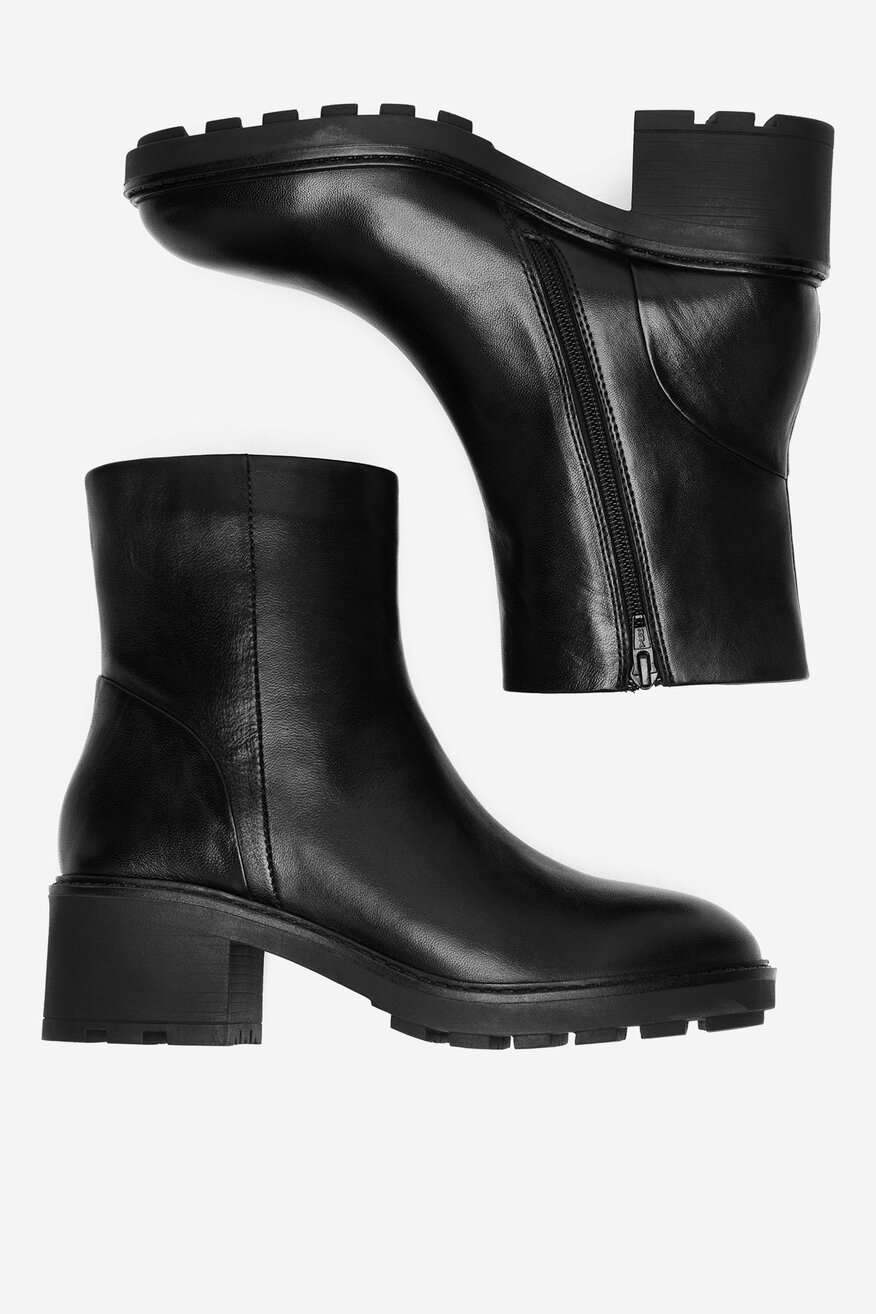 
                Lasocki - Botki skórzane ocieplane - 5905588857563