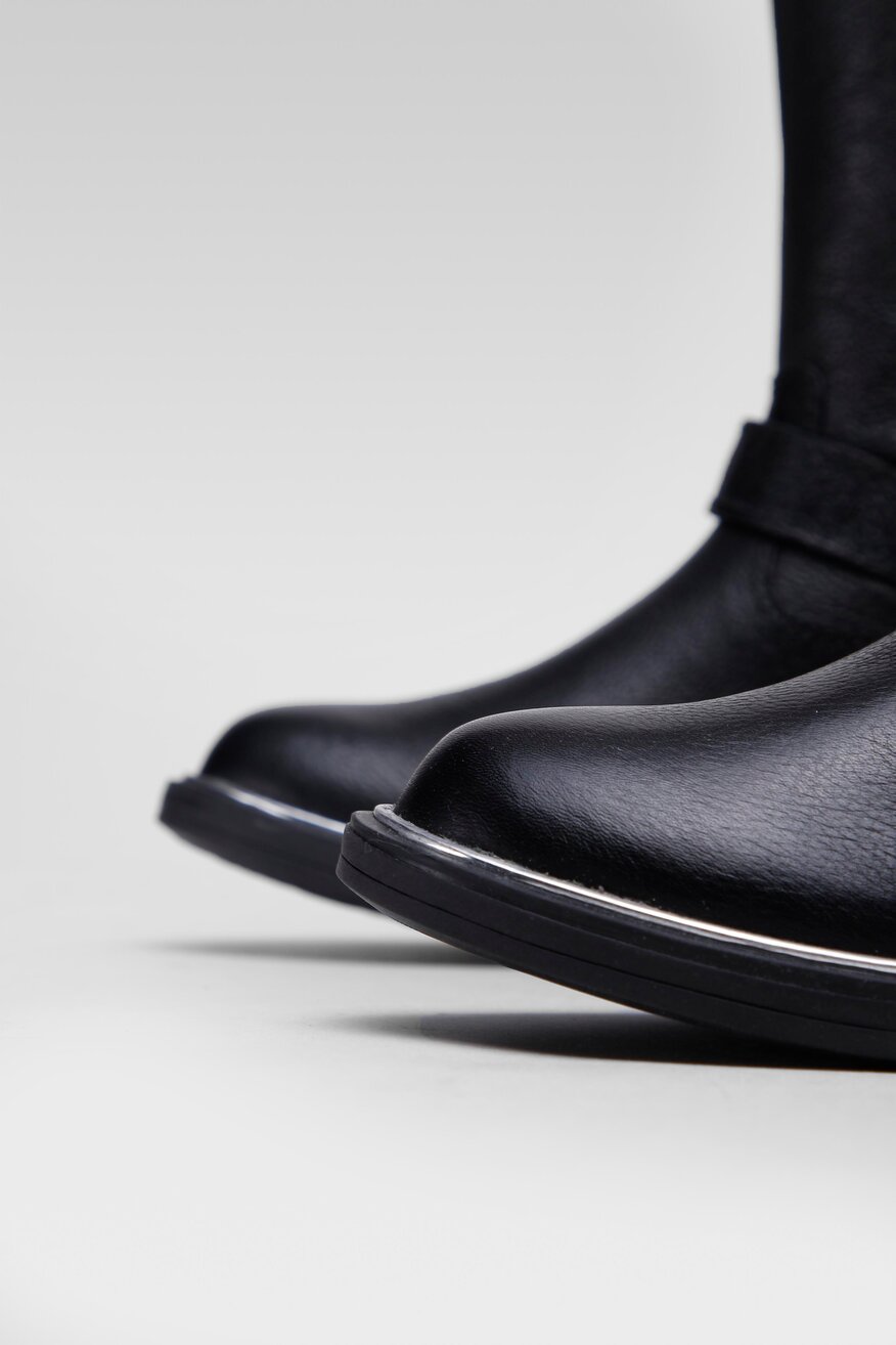 Lasocki Young - Skórzane kozaki z aplikacją - 5904248132507