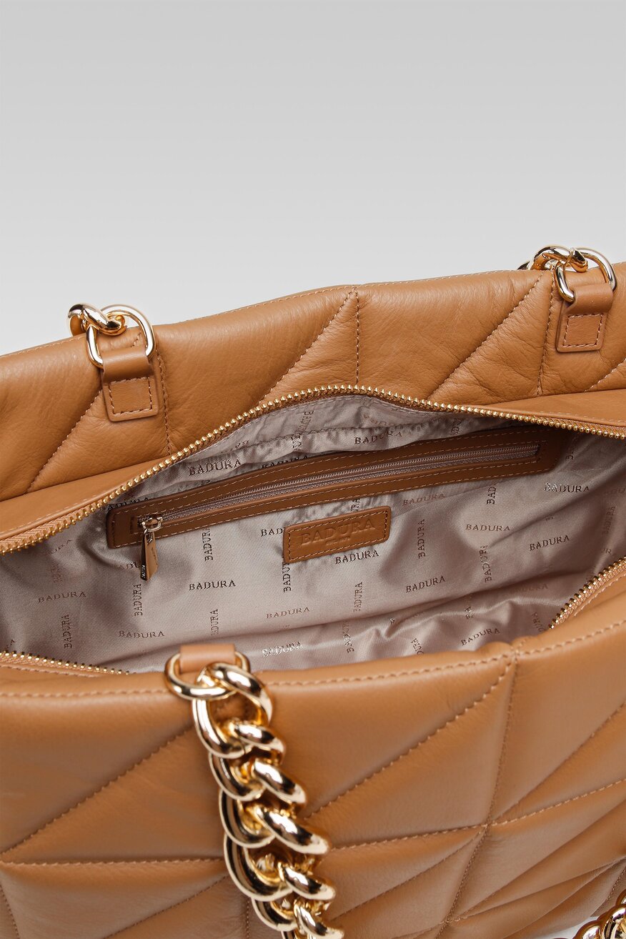 
                Badura - Torebka skórzana pikowana - 5904862415697