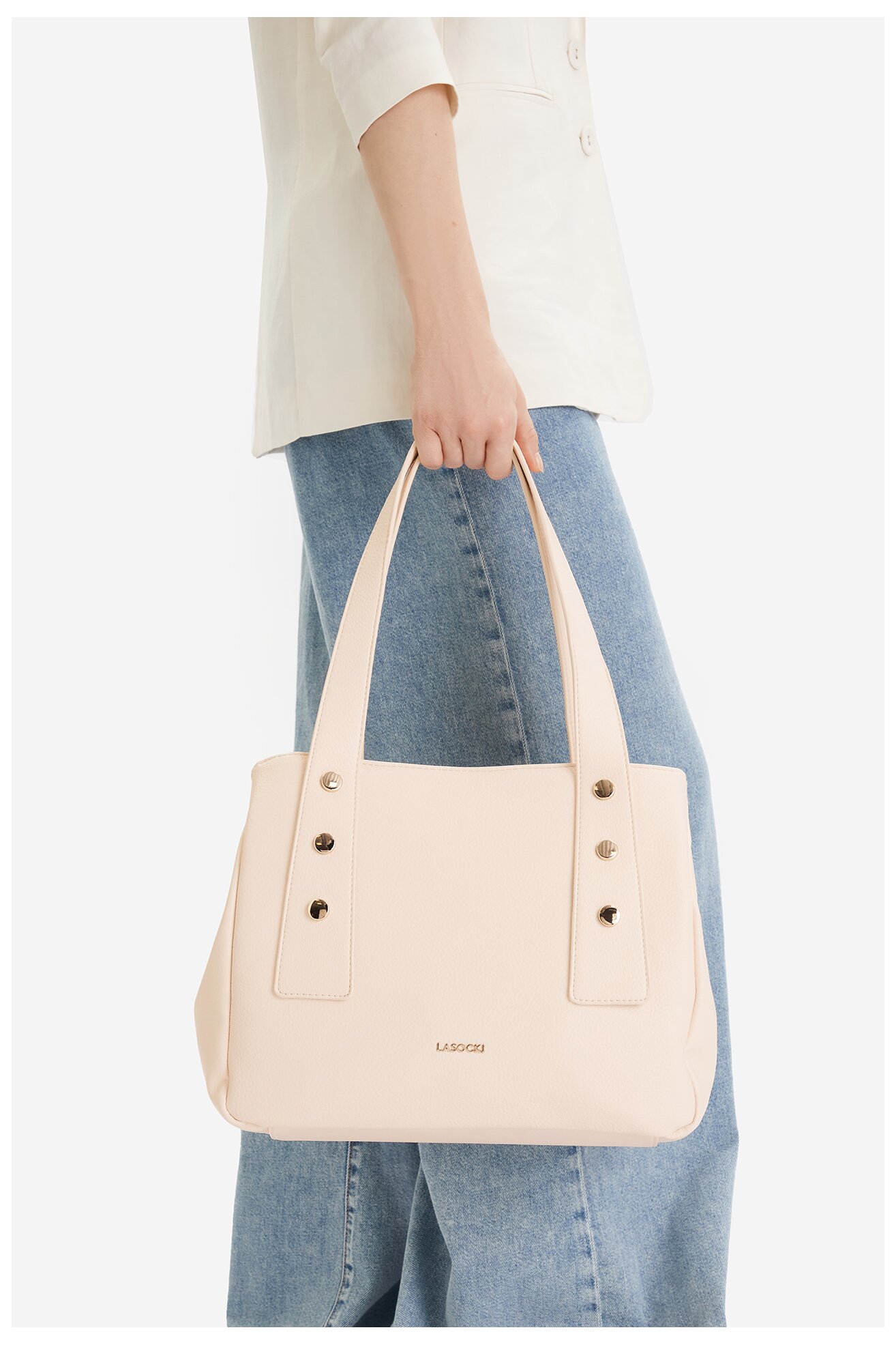 Дамска чанта Lasocki CEO-LSK-L-011-09 СЛОНОВА КОСТ