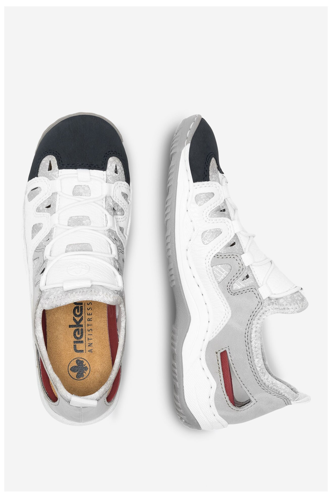 Półbuty Rieker L0539-80 Biały