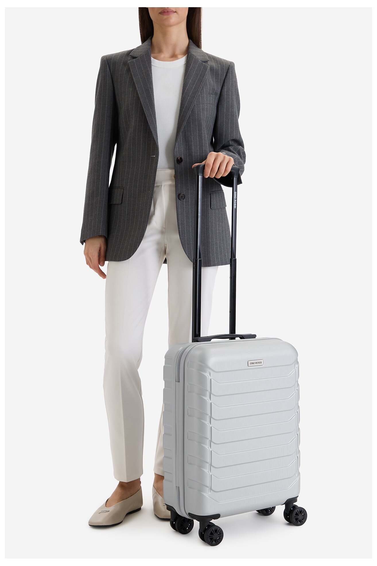 Walizka Gino Rossi CEO-GIN-S-003-05-SILVER2 Srebrny