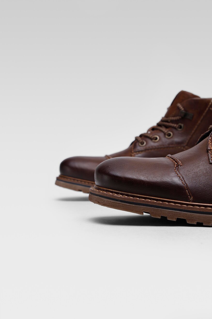 Bugatti - Skórzane trzewiki brązowe - 5903698931876