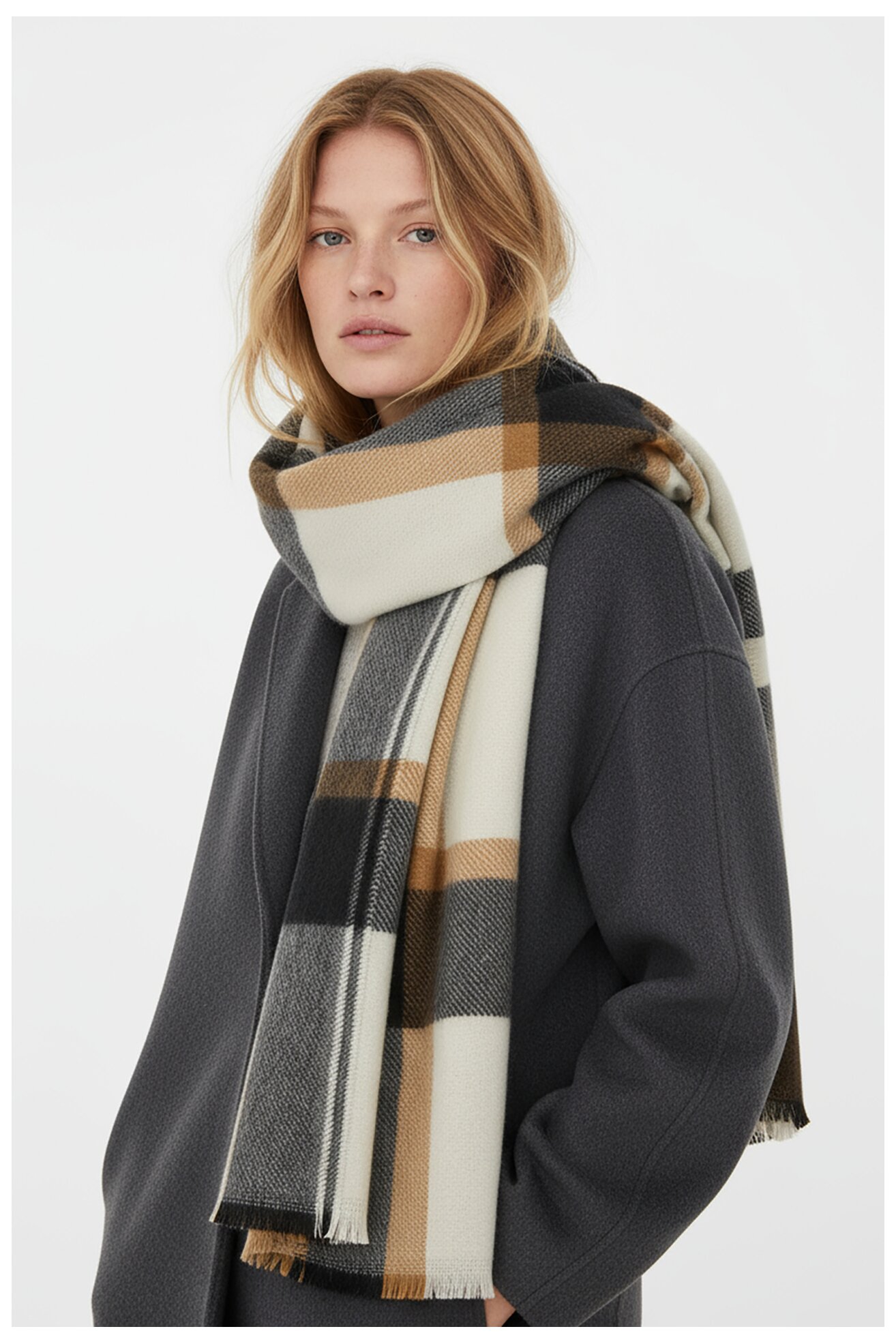 Női sál NINE WEST CEO-NW-W4-003-AW25 BARNA