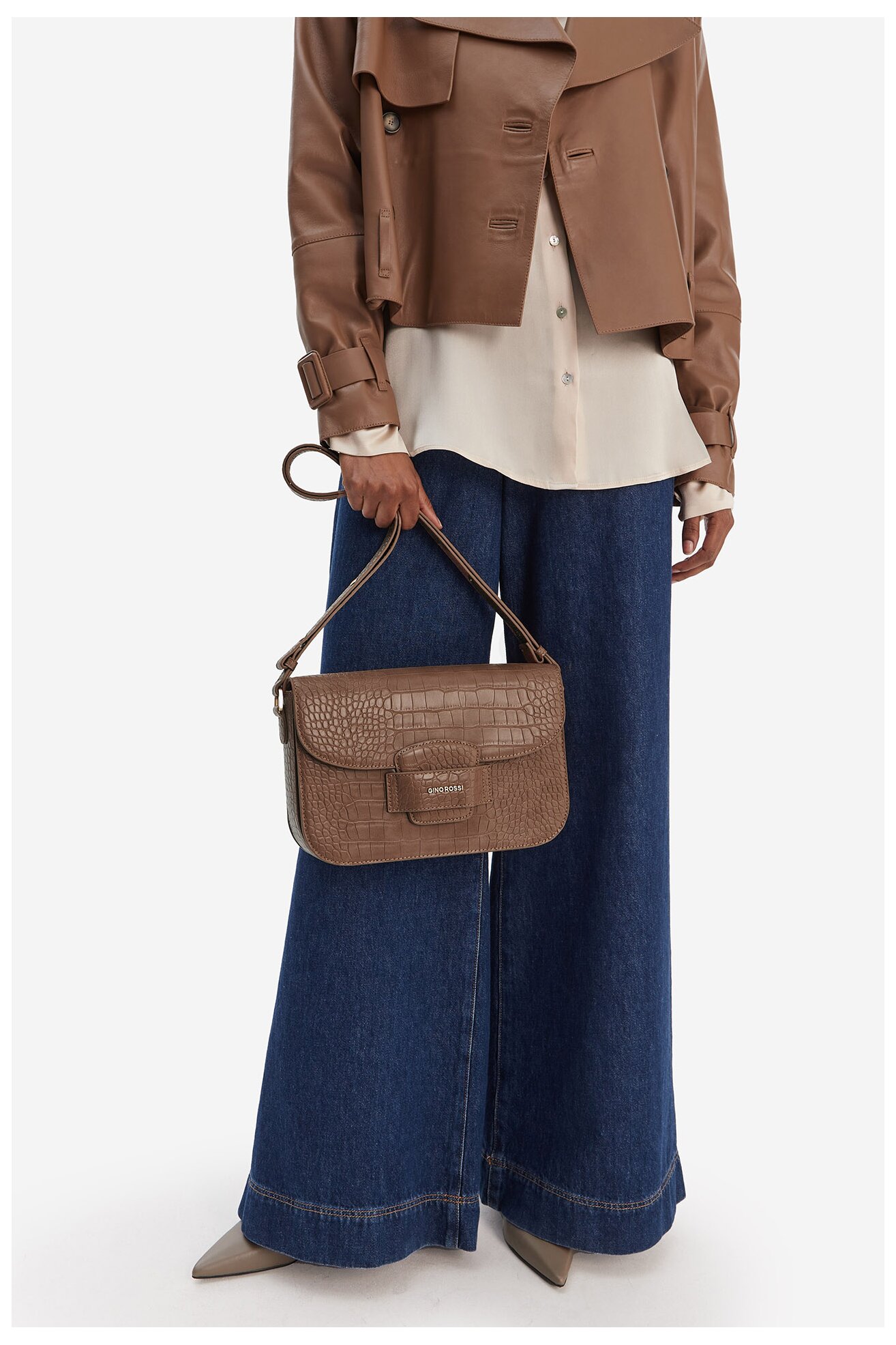 Сумка З Ремінцем Gino Rossi EO-LDA9024 СВІТЛО-БЕЖЕВИЙ