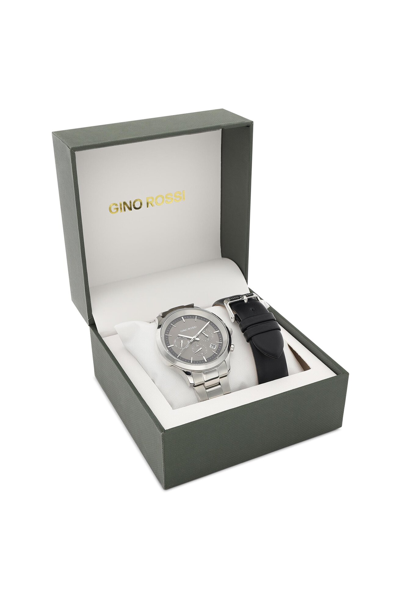 Zegarek Gino Rossi GR GIFT SET 02M SILVER Srebrny
