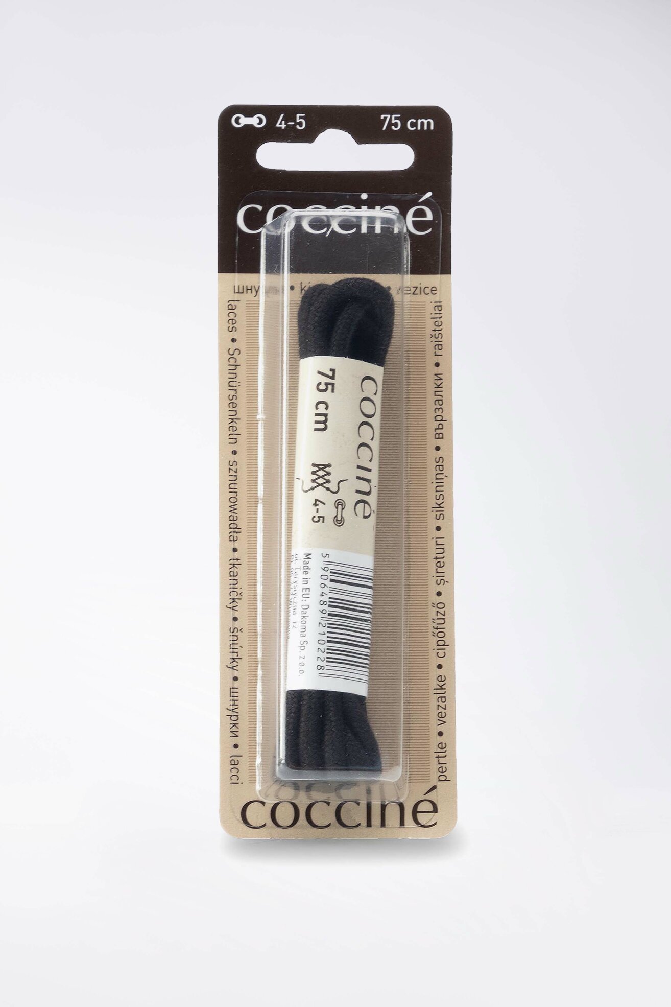 Sznurowadła Coccine COCCINE SZNUROWADŁA 075 CM 3B Czarny