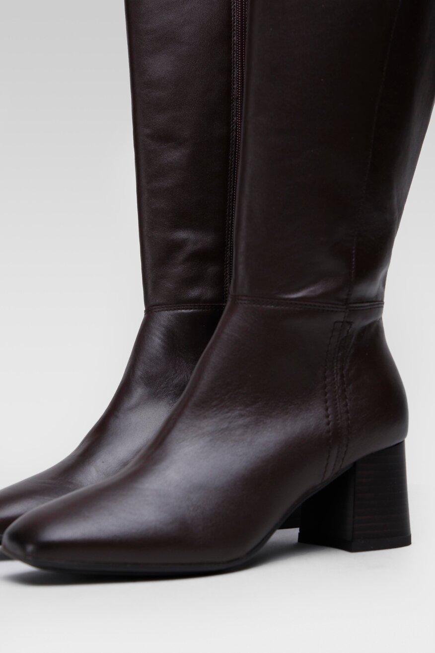 Lasocki - Skórzane kozaki brązowe - 5904248097080