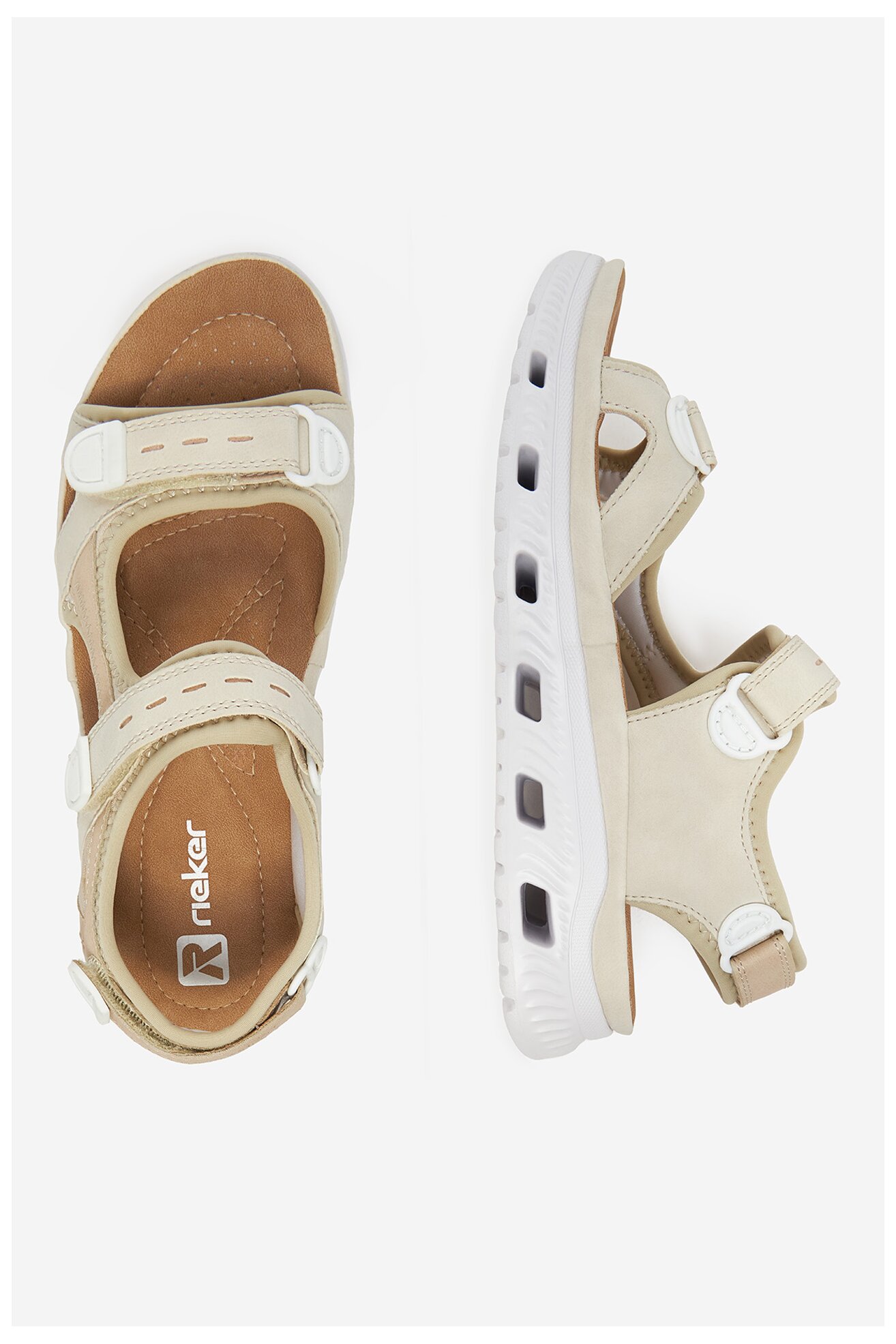 Sandały Rieker 64074-60 Beżowy jasny