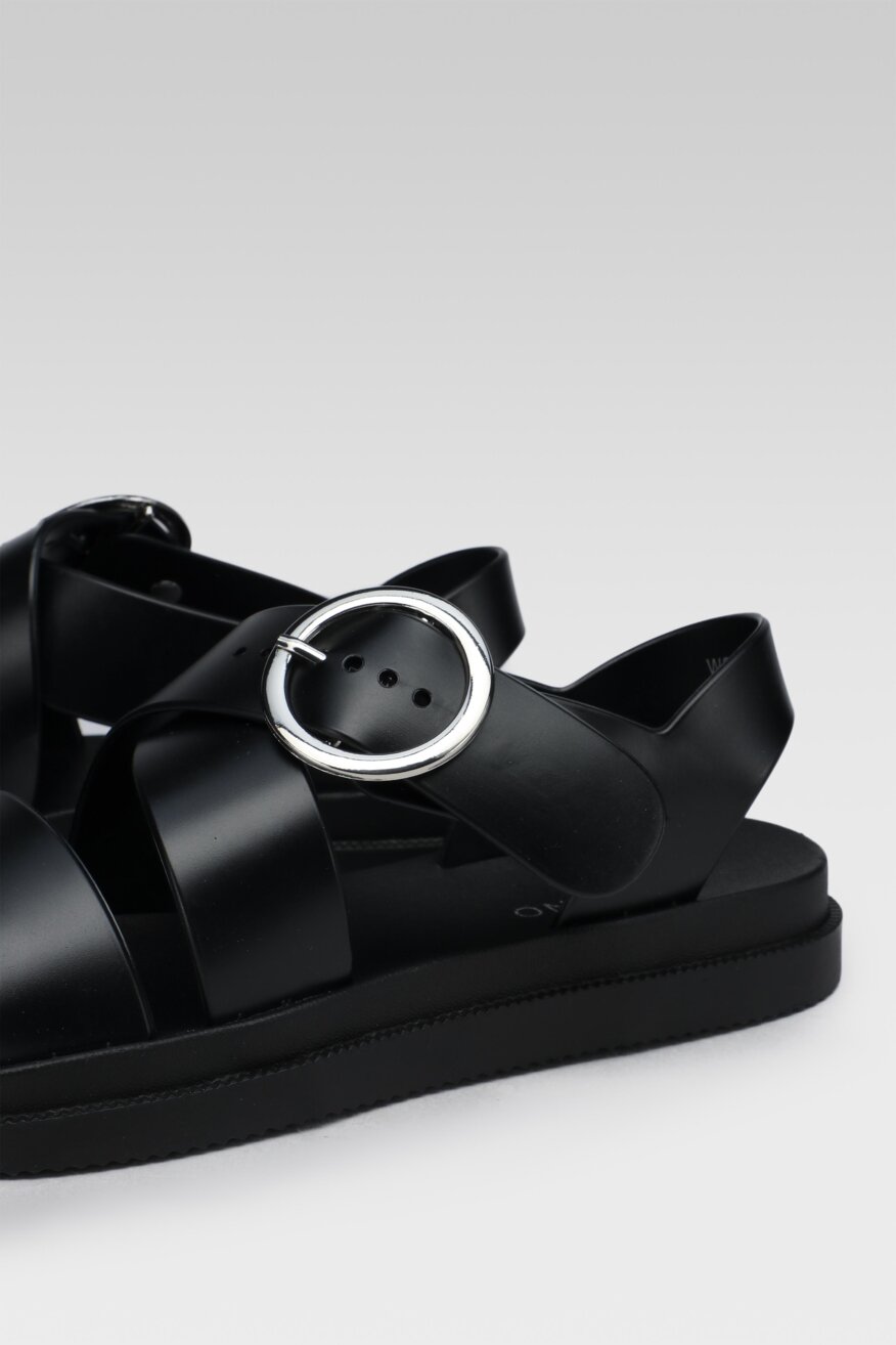 
                Bassano - Sandały czarne ze sprzączką - 5903698687452