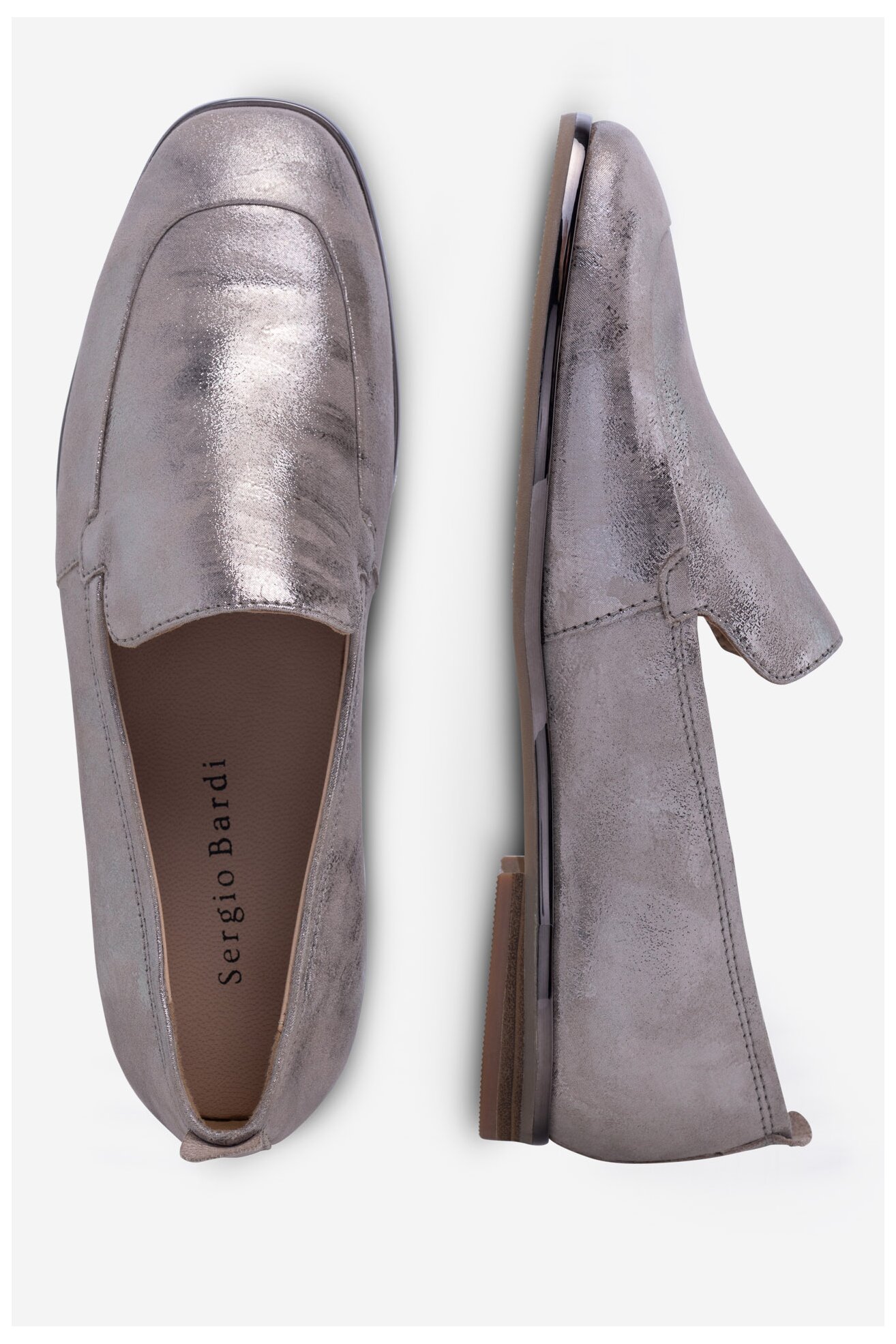 Mokasíny Sergio Bardi WB-D1066-01SB STŘÍBRNÁ