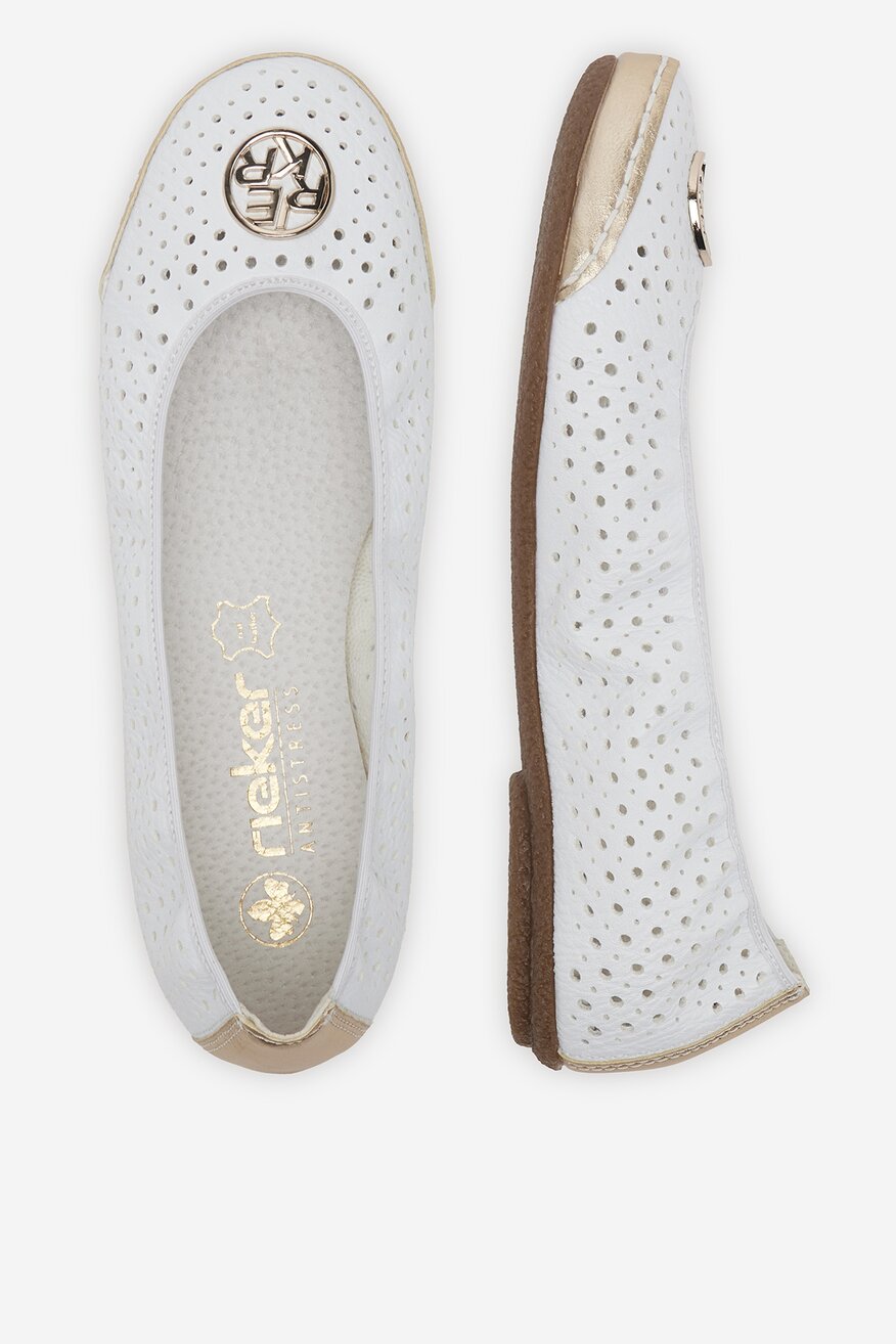 Baleríny Rieker BÍLÁ - 5903698361628