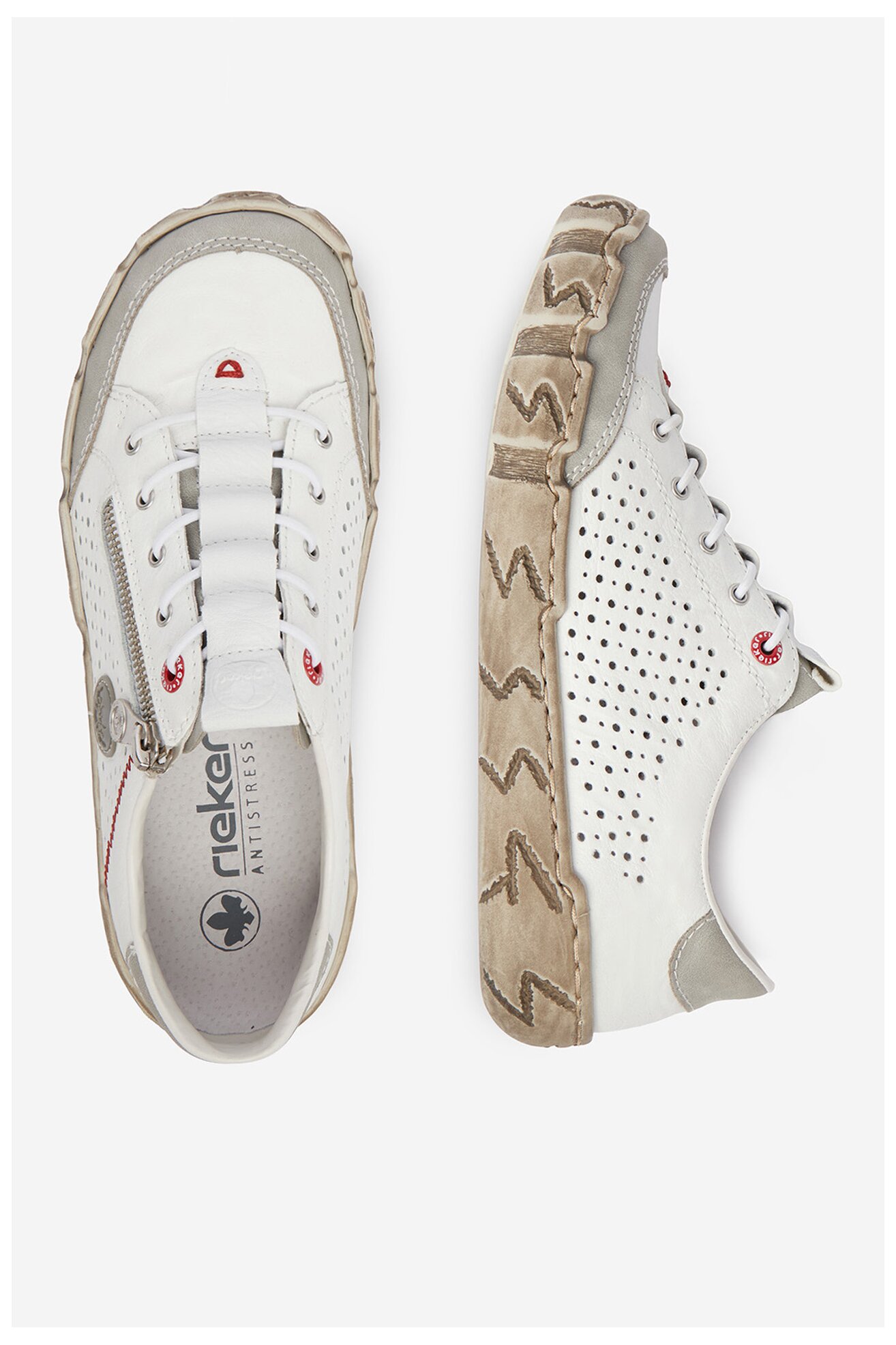 Półbuty Rieker CEO-L0355-80 Biały