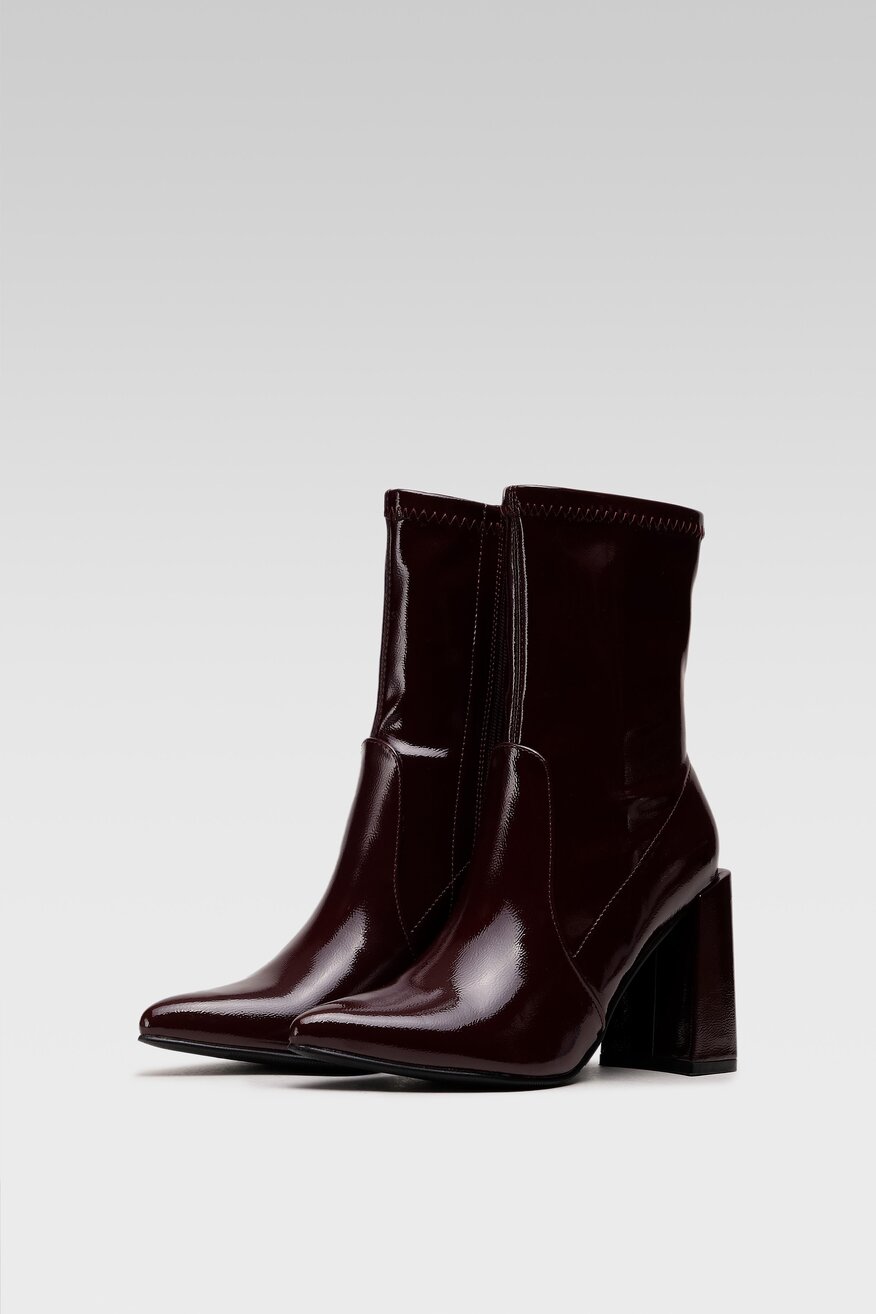 
                DeeZee - Botki szpice bordowe - 5903698996493