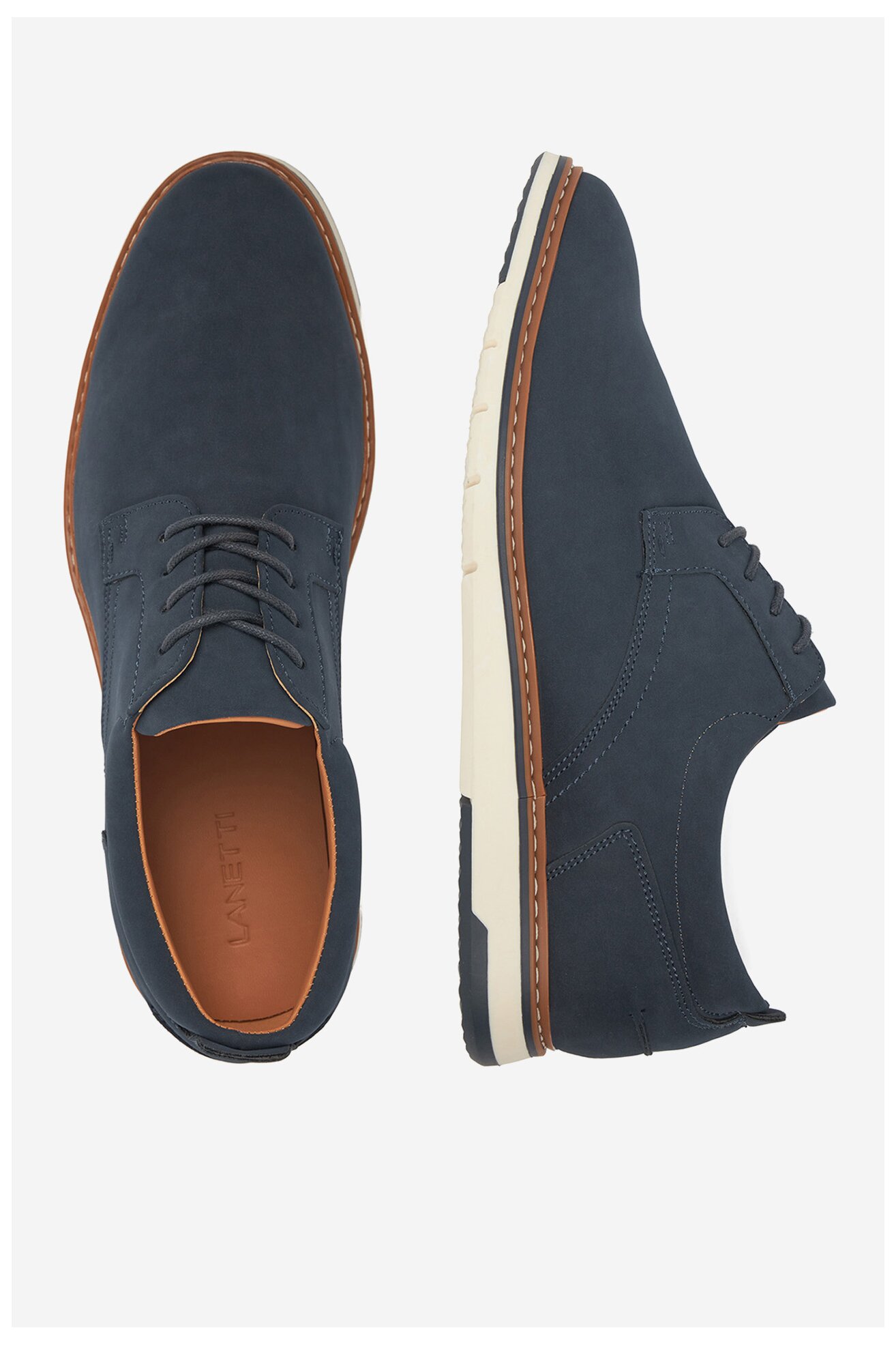 Półbuty Lanetti 123AM1857 Granatowy