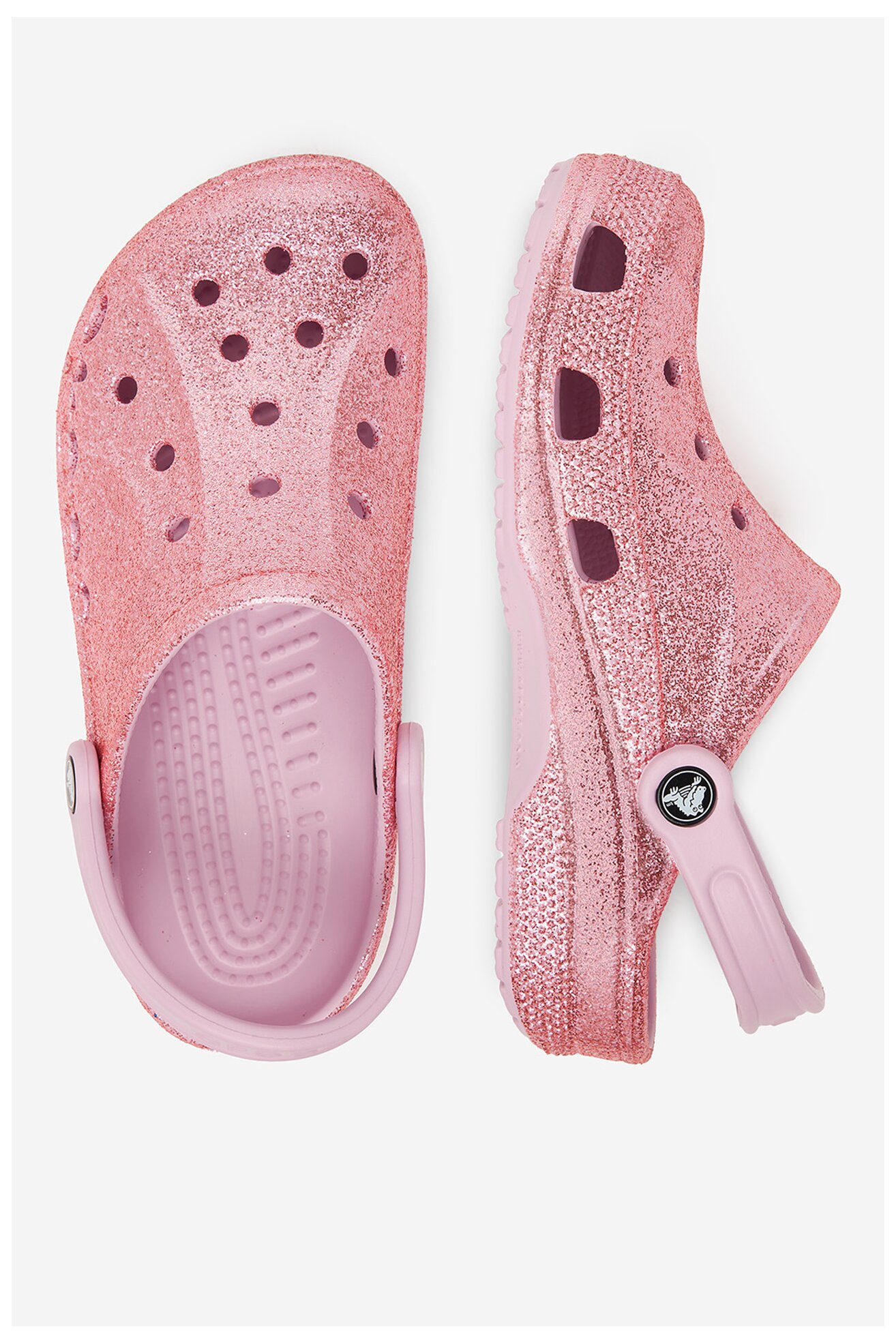 Klapki basenowe Crocs C-BAYA GLITTER CLOG 205925-6GD Różowy
