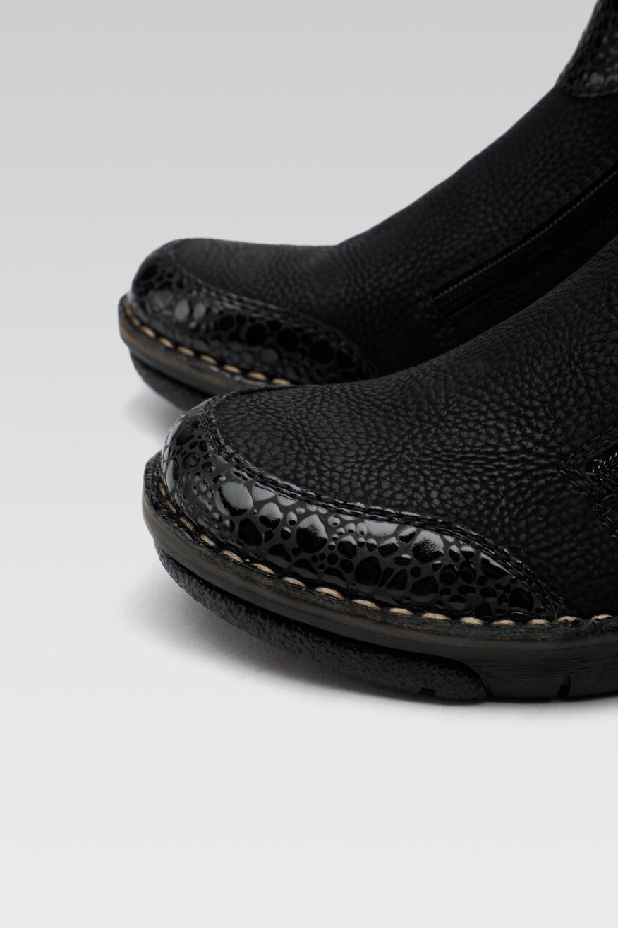 
                Rieker - Botki czarne z suwakiem - 5904862180953