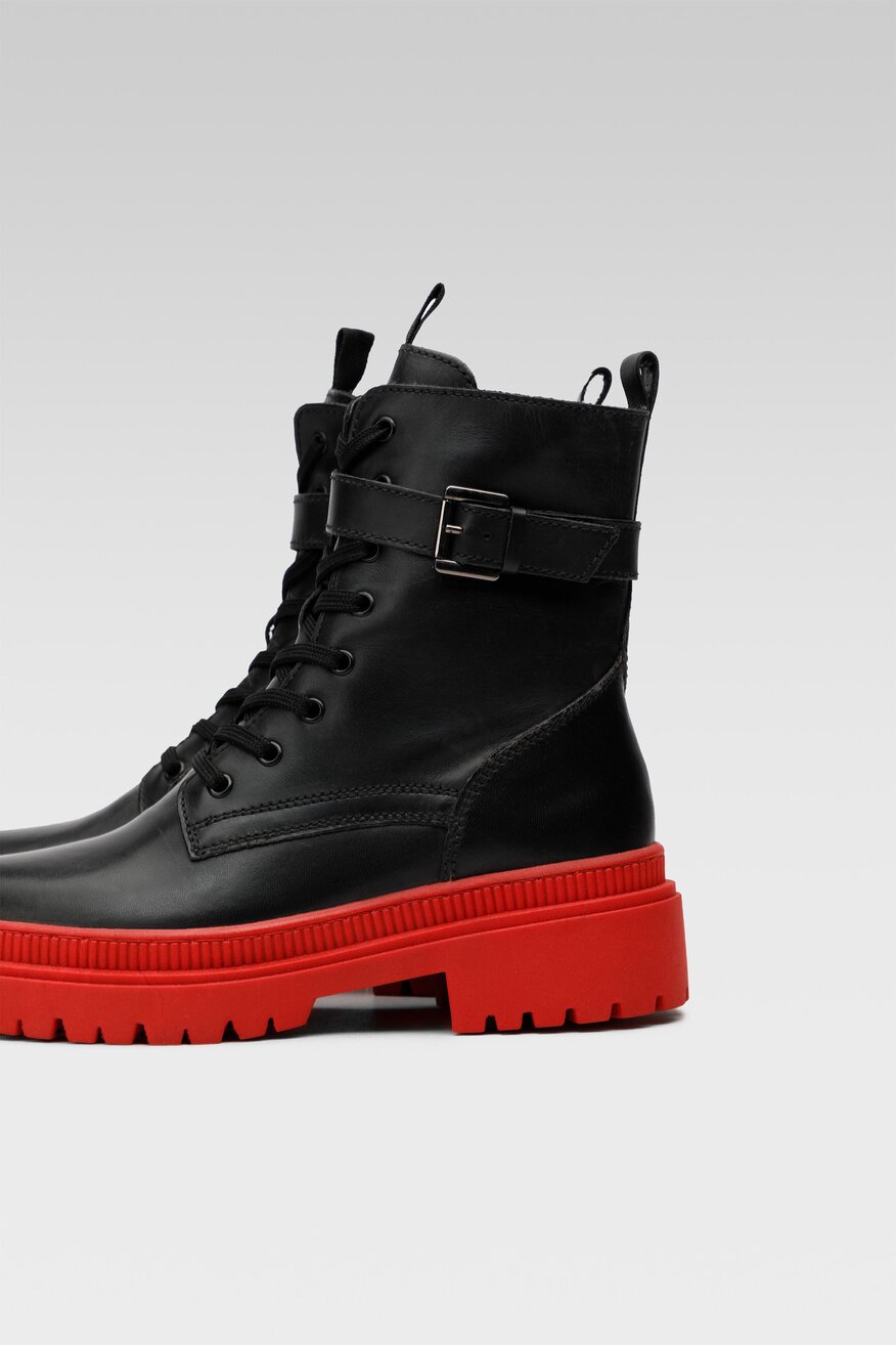 
                Lasocki - Skórzane trzewiki czerwone - 5904248879358