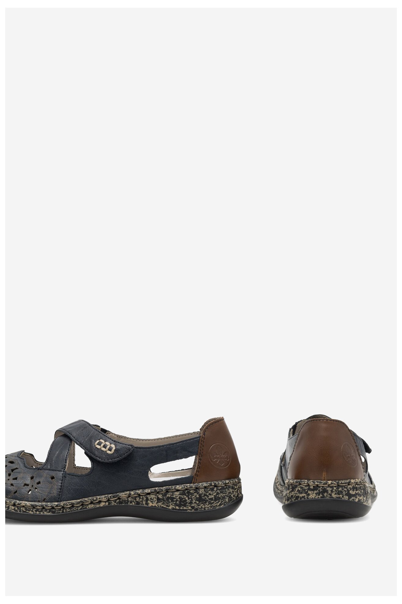 Baleriny Rieker 463H4-14 Granatowy