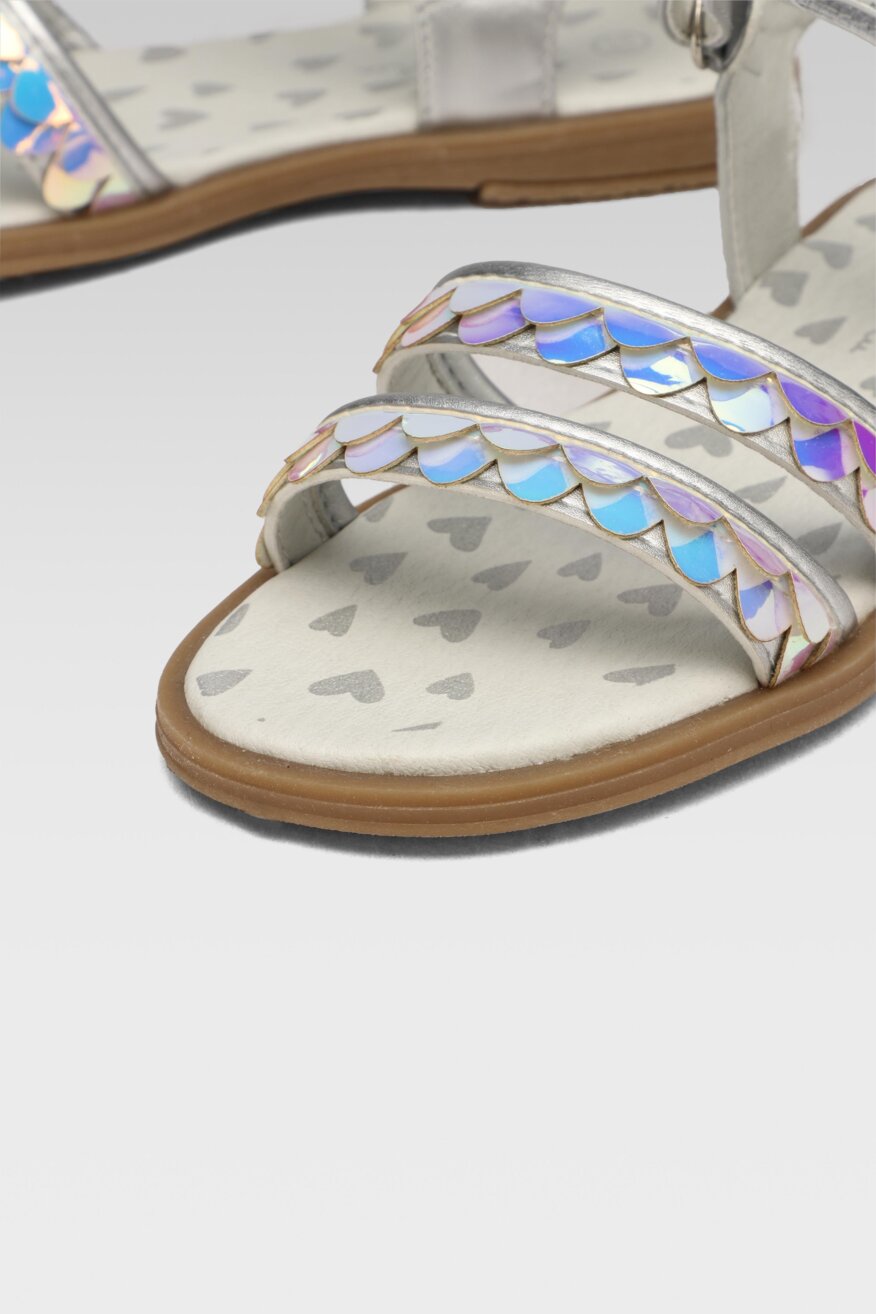 
                Nelli Blu - Sandały metaliczne srebrne - 5903698437262