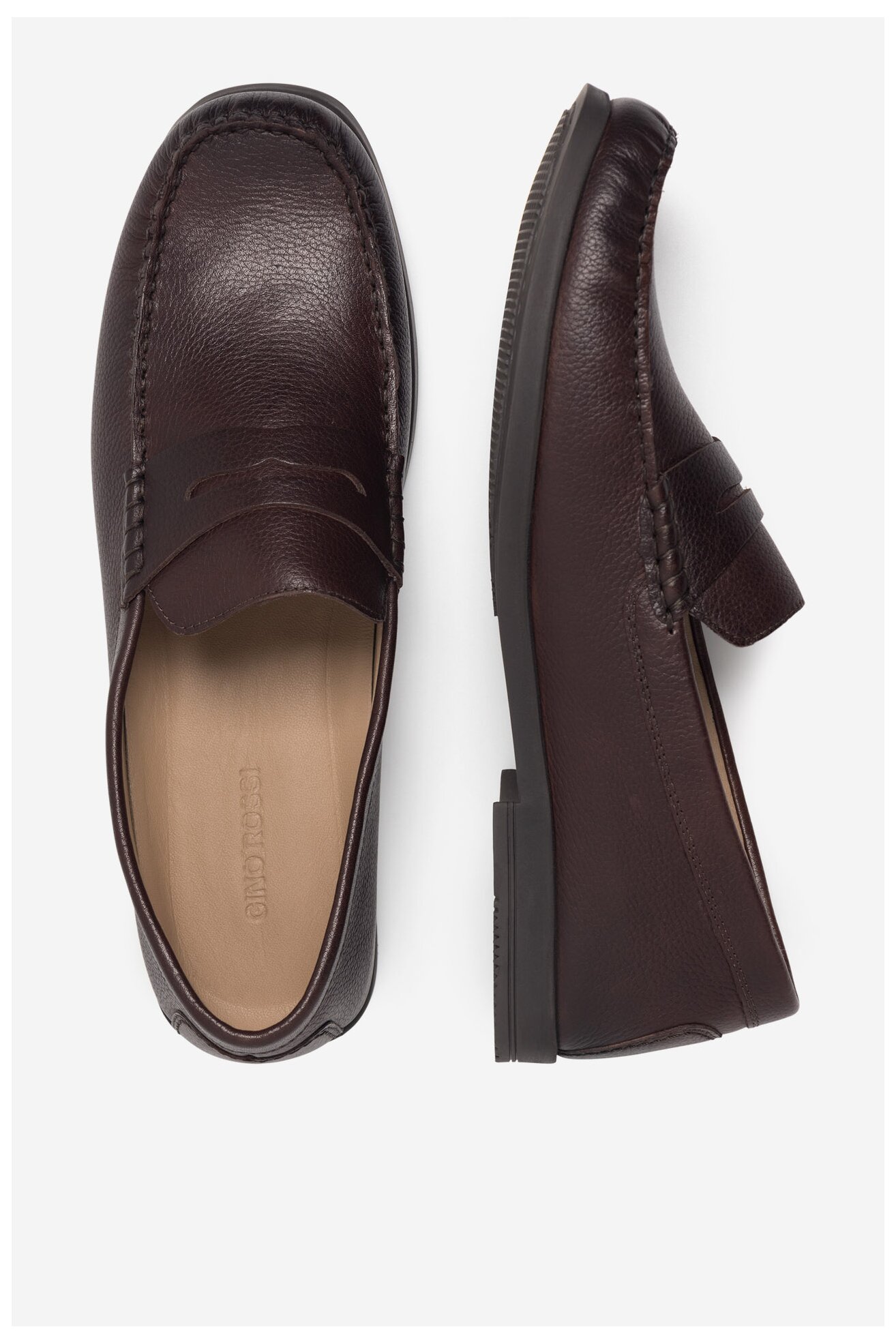 Mokasíny Gino Rossi LEONARDO-02 MI08 HNĚDÁ