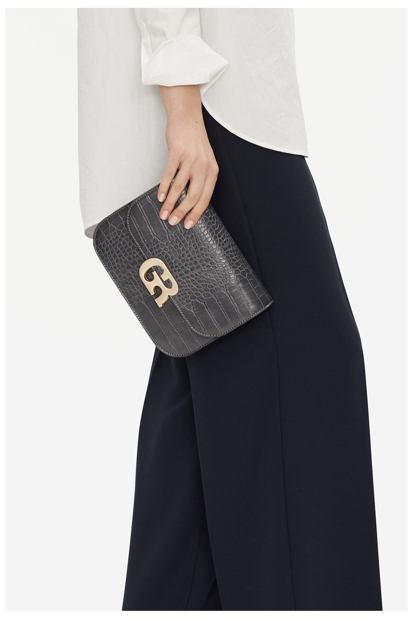 Geantă de mână Gino Rossi CEO-LINA-KQ44-CROCCO GRI