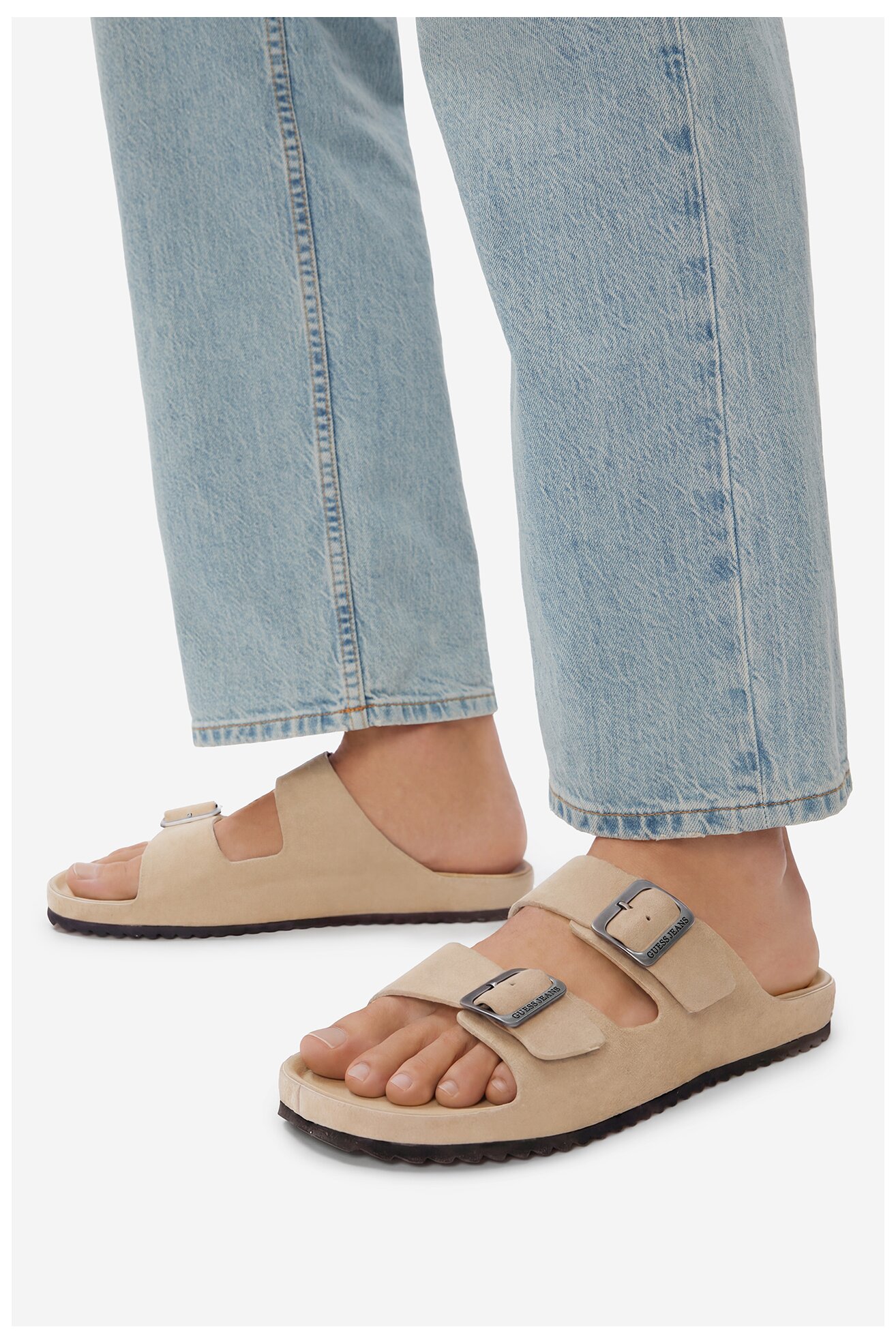 Klapki GUESS JEANS EO-KANSAS-01 126AM Beżowy