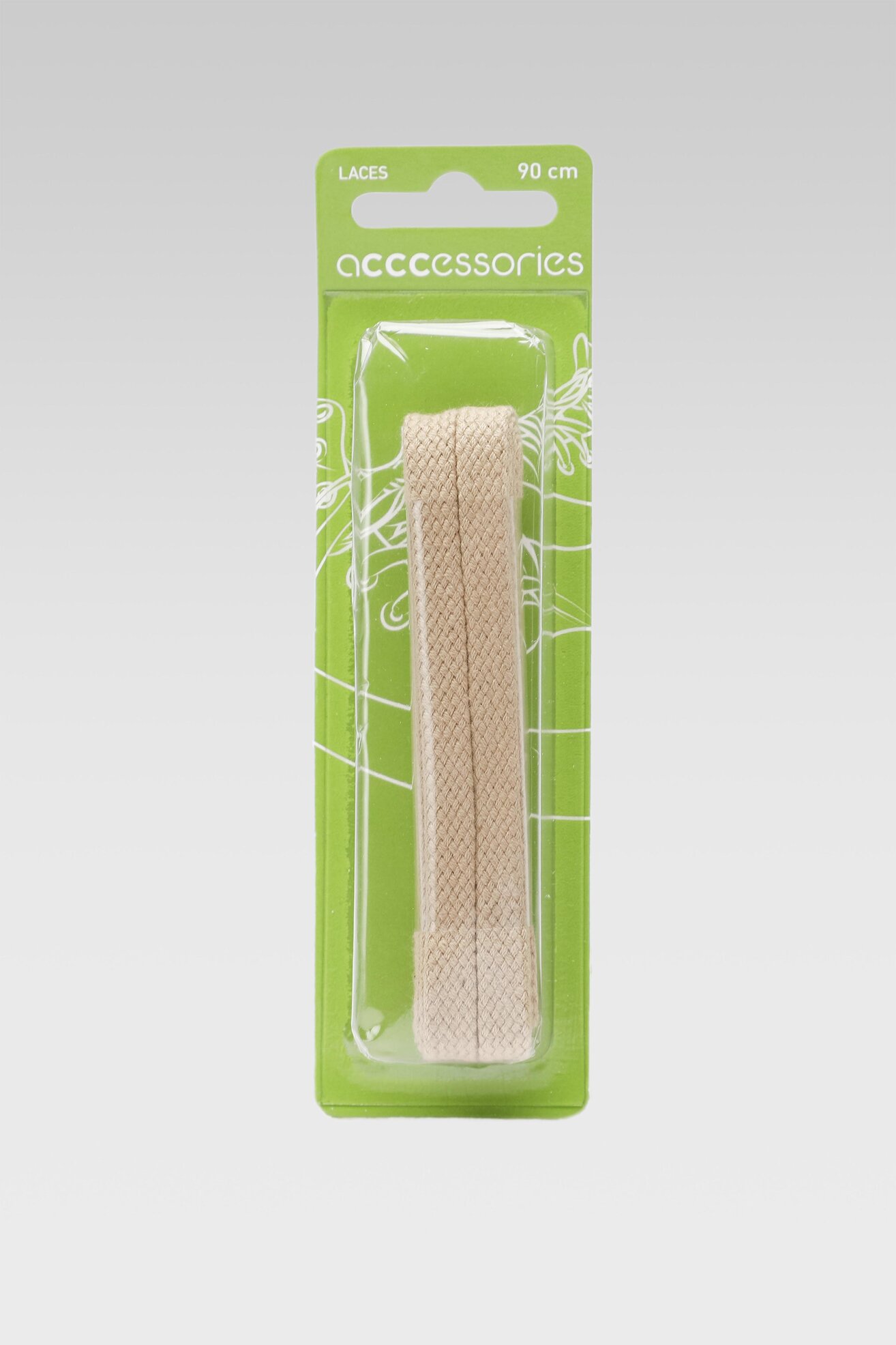 Pertle ACCCESSORIES P-147 SZNUROWADŁA 090CM BAWEŁNIANE PŁASKIE BEŽ