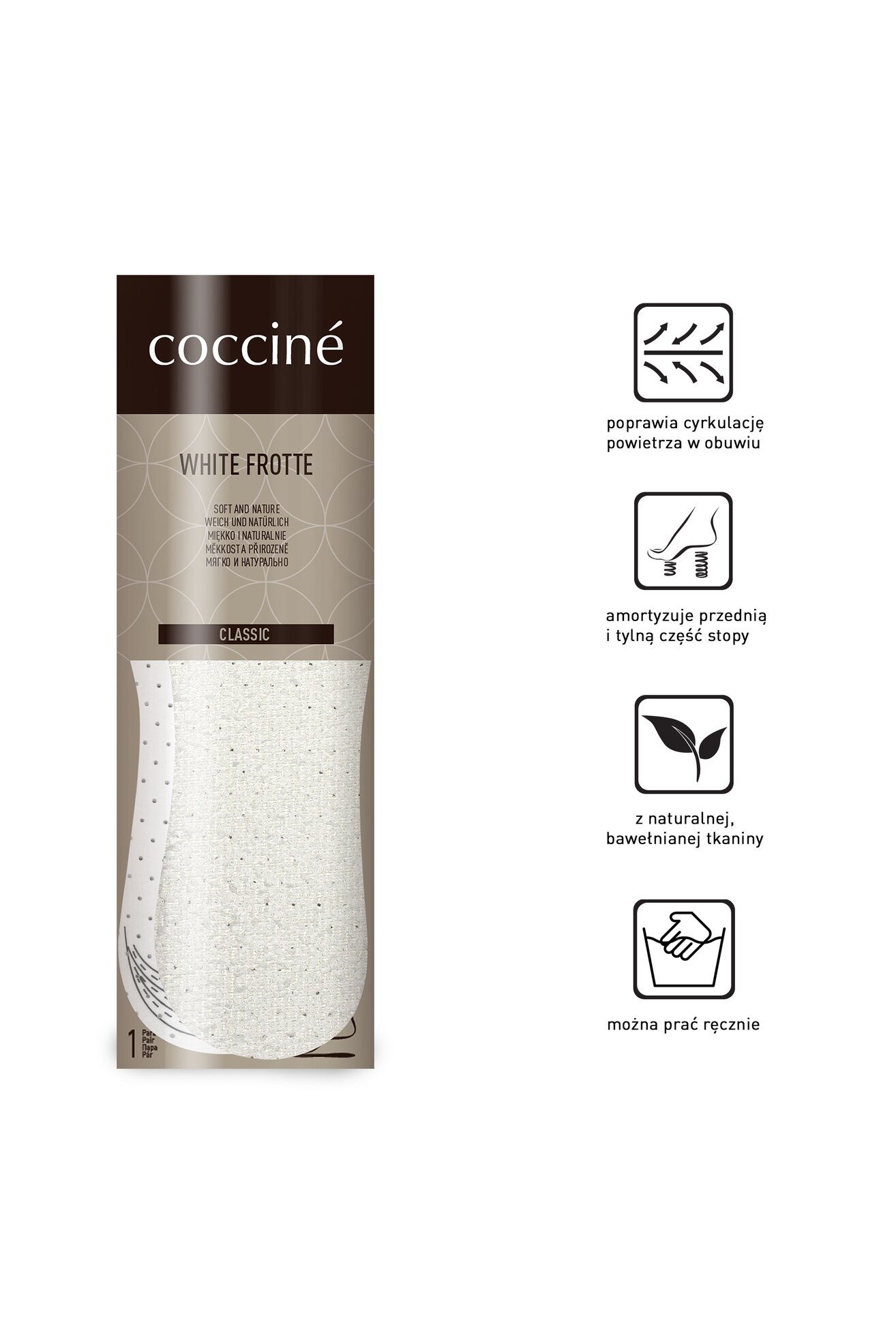 Wkładki do obuwia Coccine FROTTE WKŁADKA DO WYCINANIA NR 34-41AZ Biały