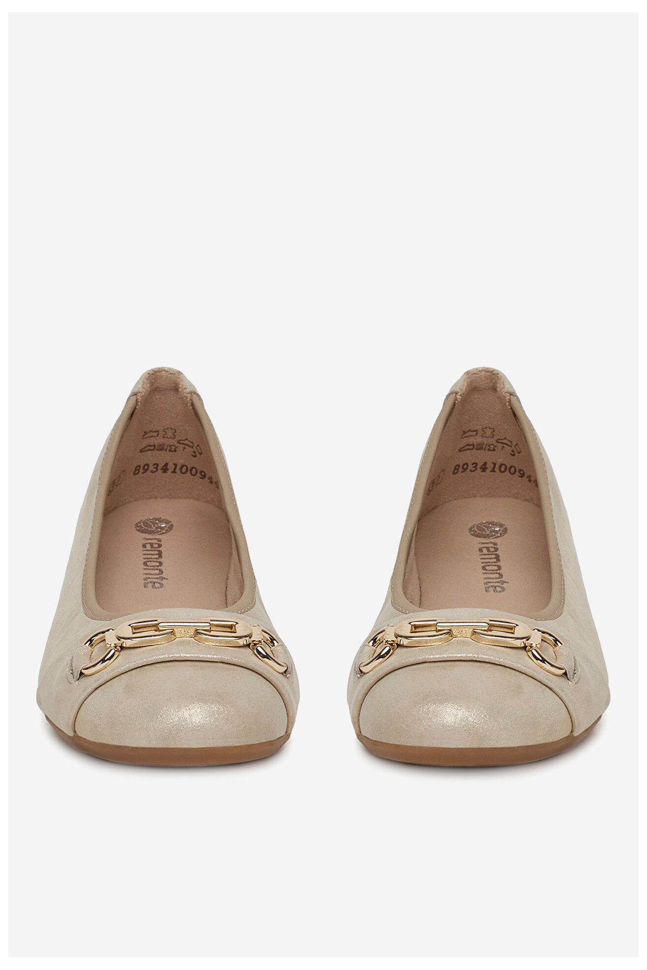 Baleriny Remonte D0K10-90 Złoty