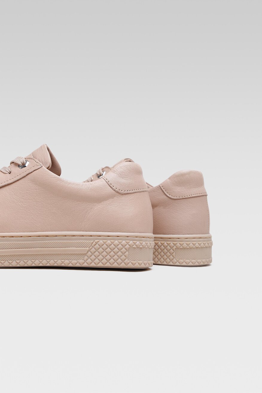 Lasocki - Skórzane sneakersy różowe - 5904248255732