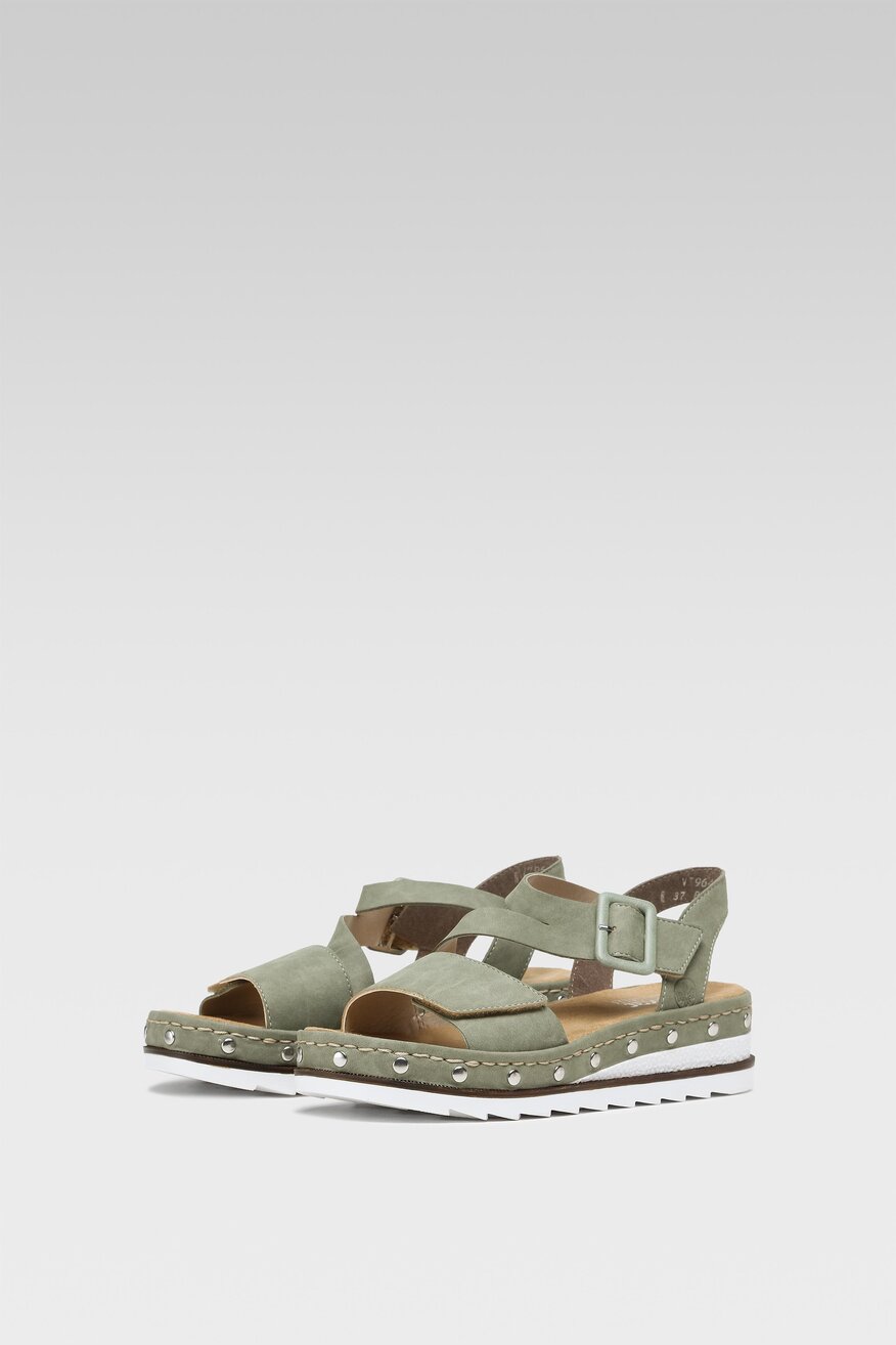Rieker - Sandały zielone - 5904862598642