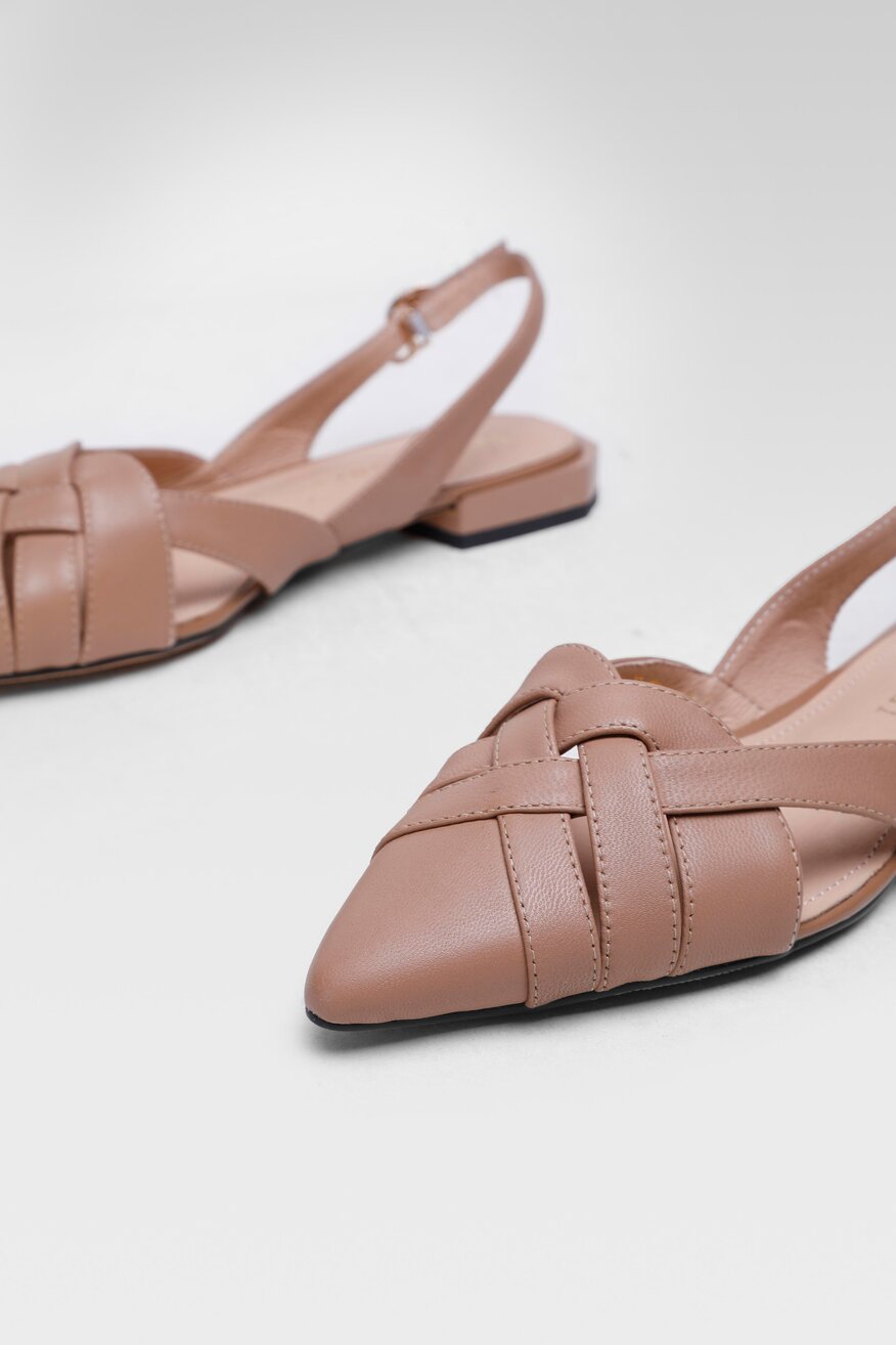 
                Sergio Bardi - Skórzane baleriny z odkrytą piętą - 5904248783198