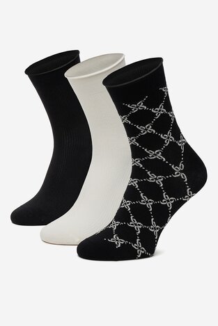Шкарпетка NINE WEST BR_NW_01_Z_SS25 (3 PACK) WHITE ЧОРНИЙ