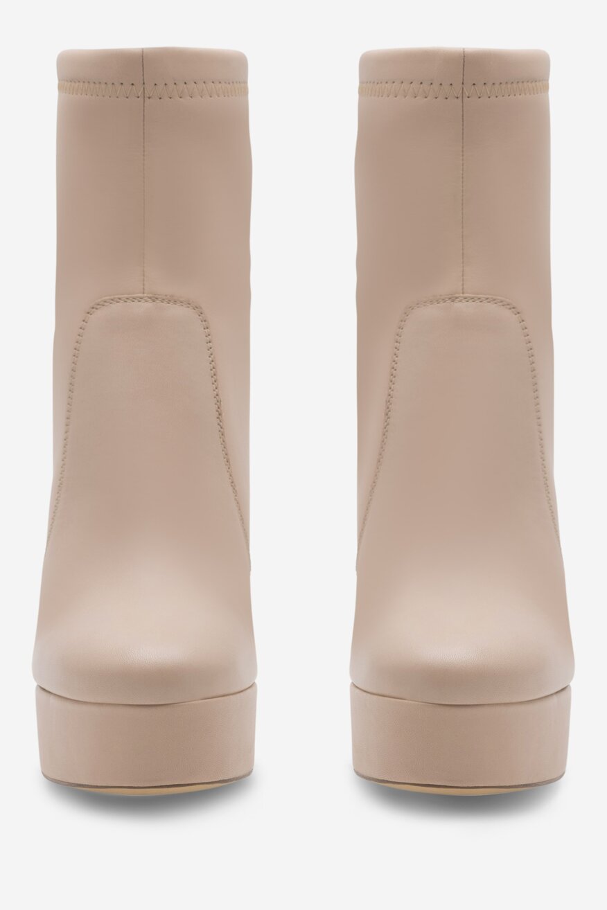 
                EVA MINGE - Botki skórzane na słupku - 5905588004196