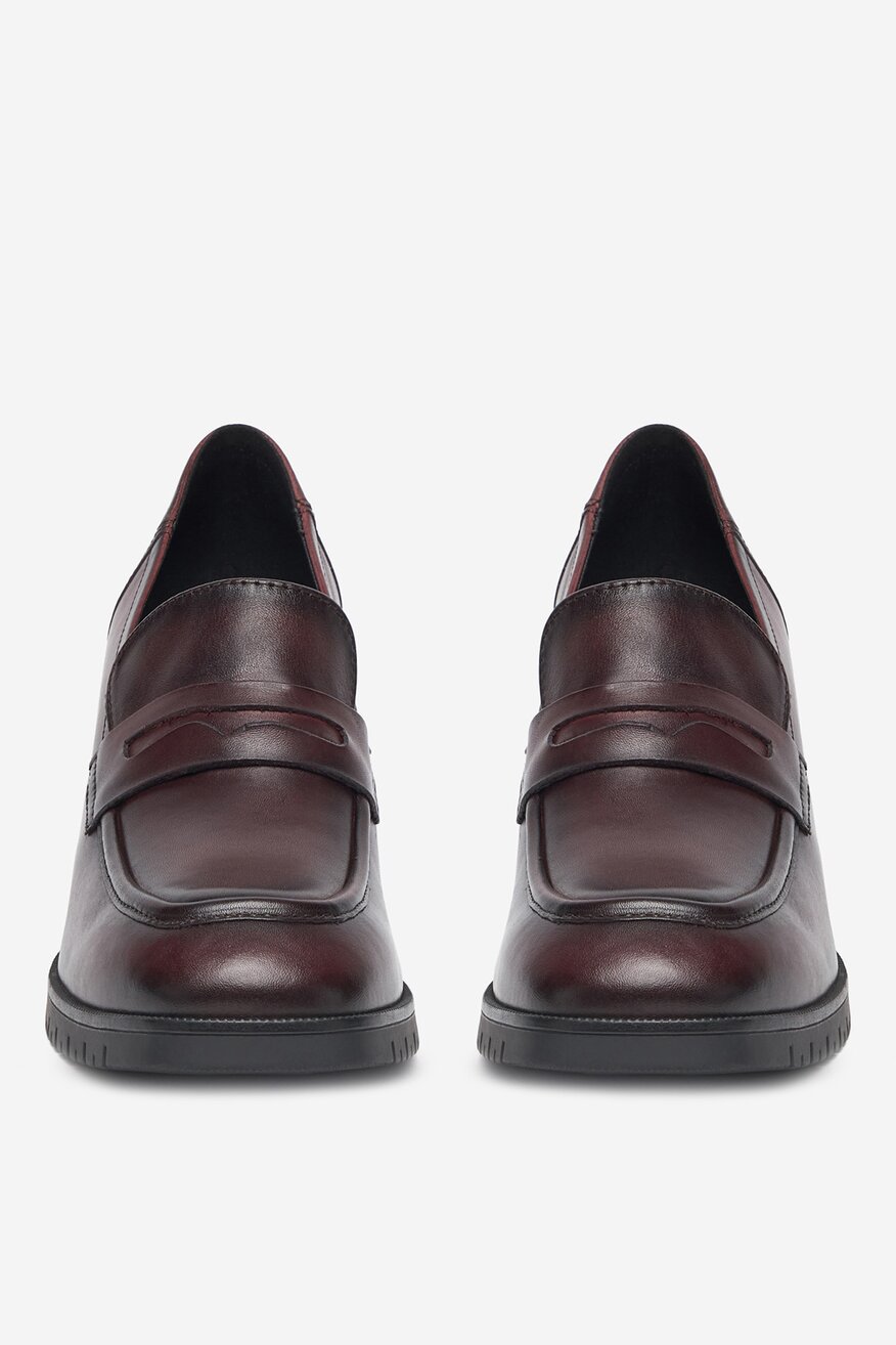 
                Lasocki - Loafersy skórzane na obcasie - 5906751354056