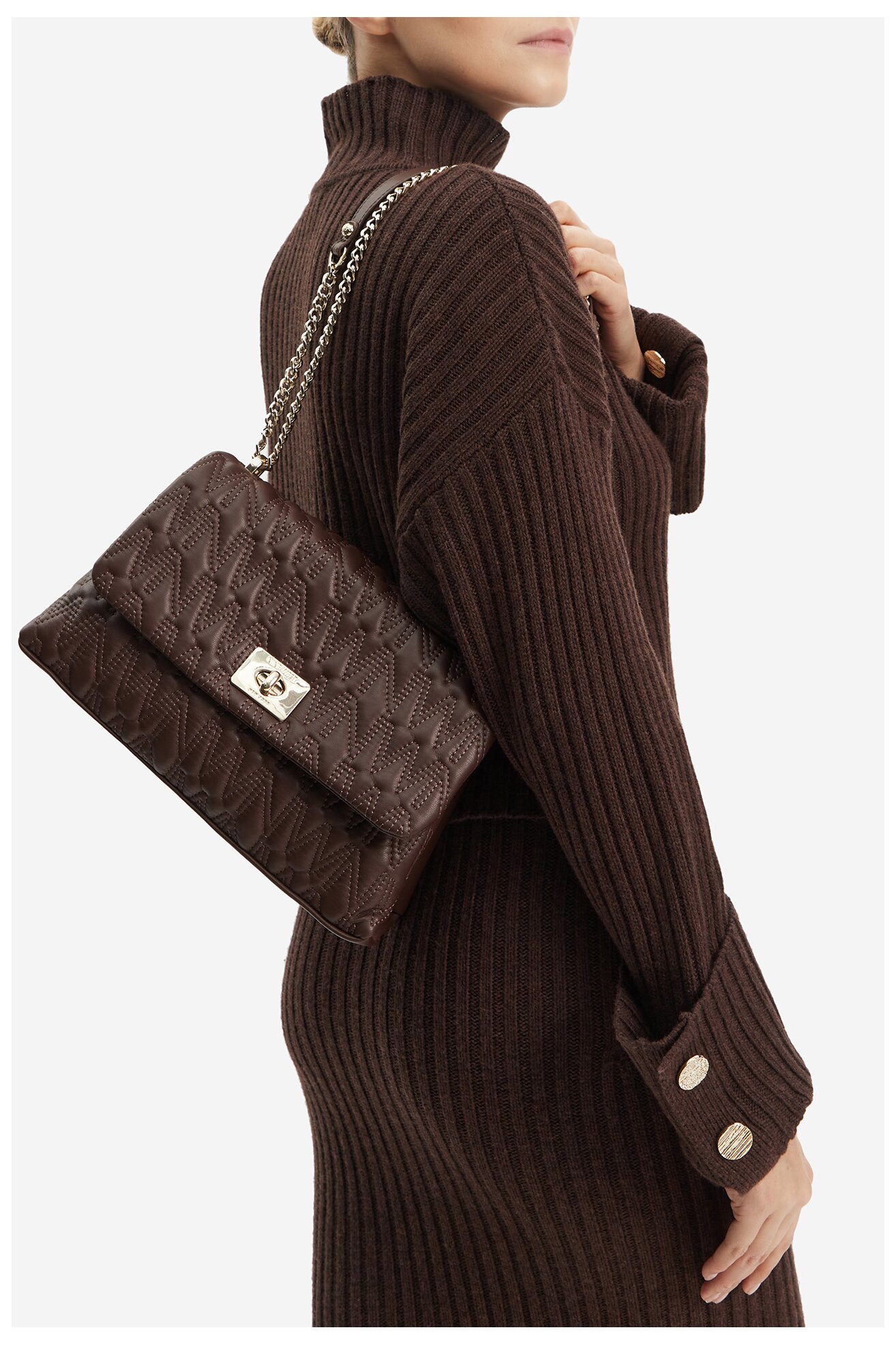 Kézitáska NINE WEST CEO-MILA-S23788-4 SÖTÉTBARNA