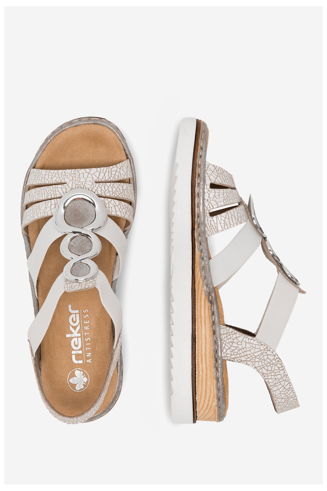 Sandały Rieker 679L4-80 Biały