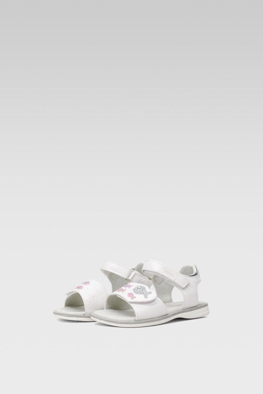 Nelli Blu - Sandały z printem białe - 5904248773847