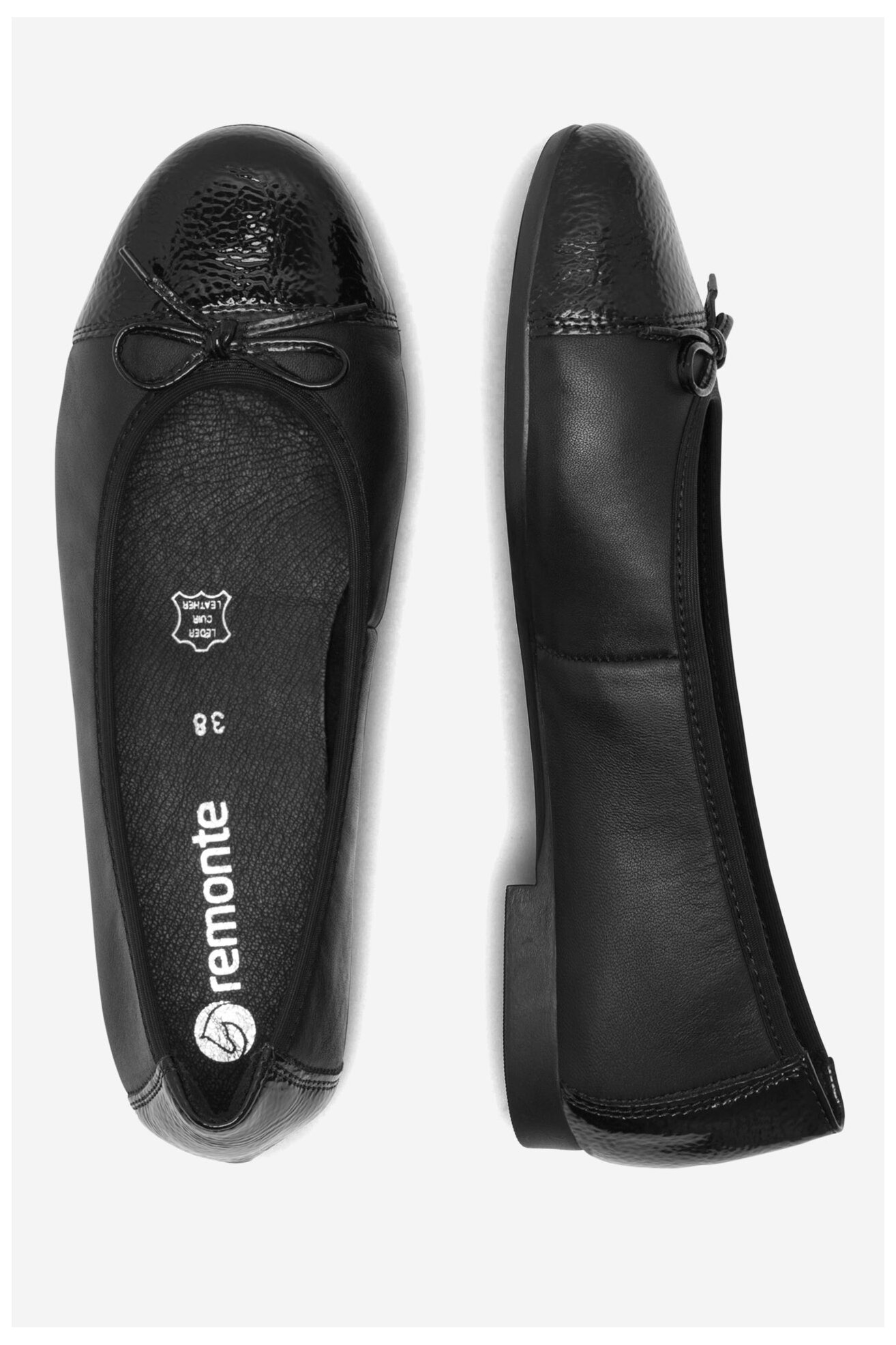 Baleriny Remonte D0K04-00 Czarny