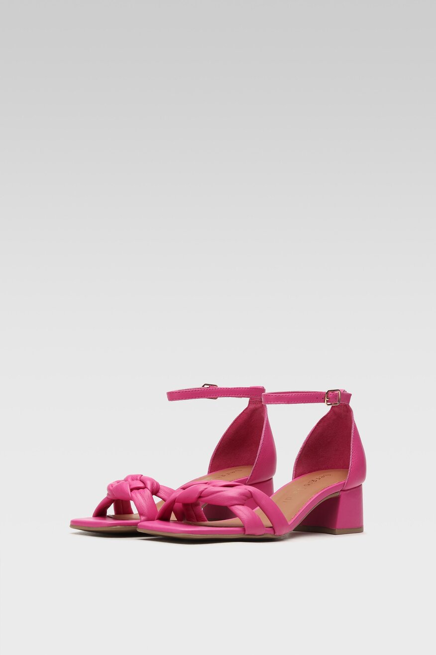 
                Sergio Bardi - Skórzane sandały różowe - 5904862658254