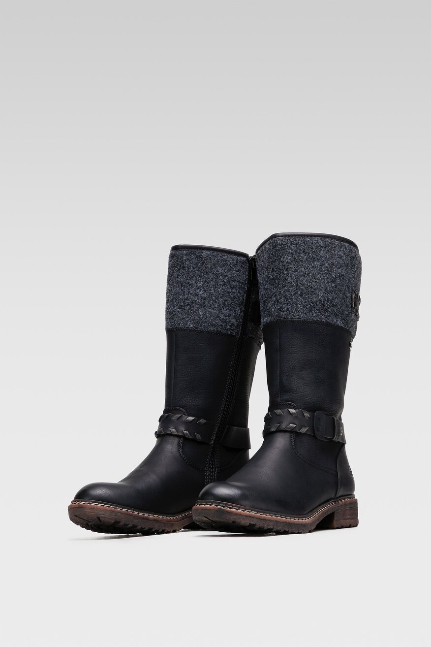 
                Rieker - Kozaki czarne z suwakiem - 5903698964720