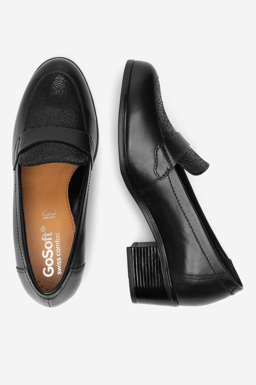 Go Soft - Loafersy skórzane na obcasie - 5903698727622