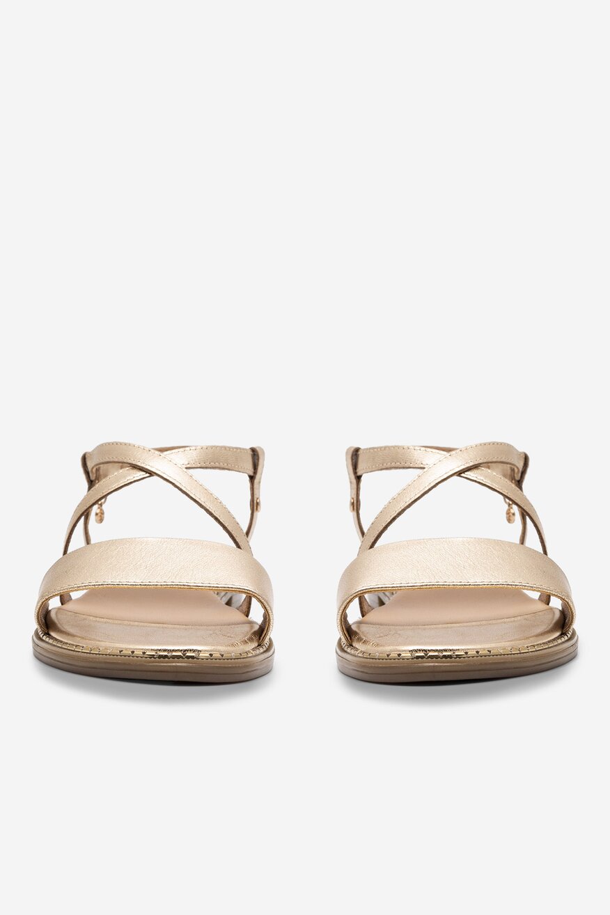 
                Lasocki - Skórzane sandały złote - 5904862837406