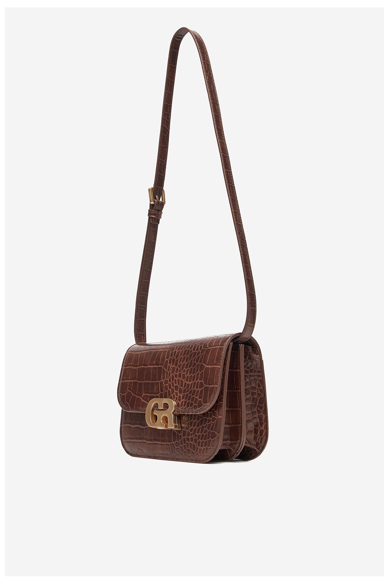 Torebka Gino Rossi CEO-LINA-KQ44-CROCCO Brązowy