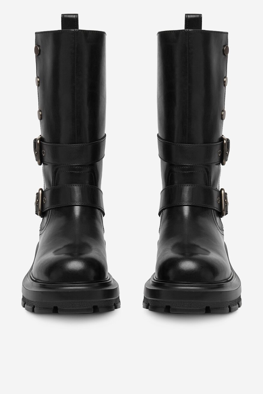 G-STAR RAW - Skórzane kozaki z zatrzaskiem - 5906751408261