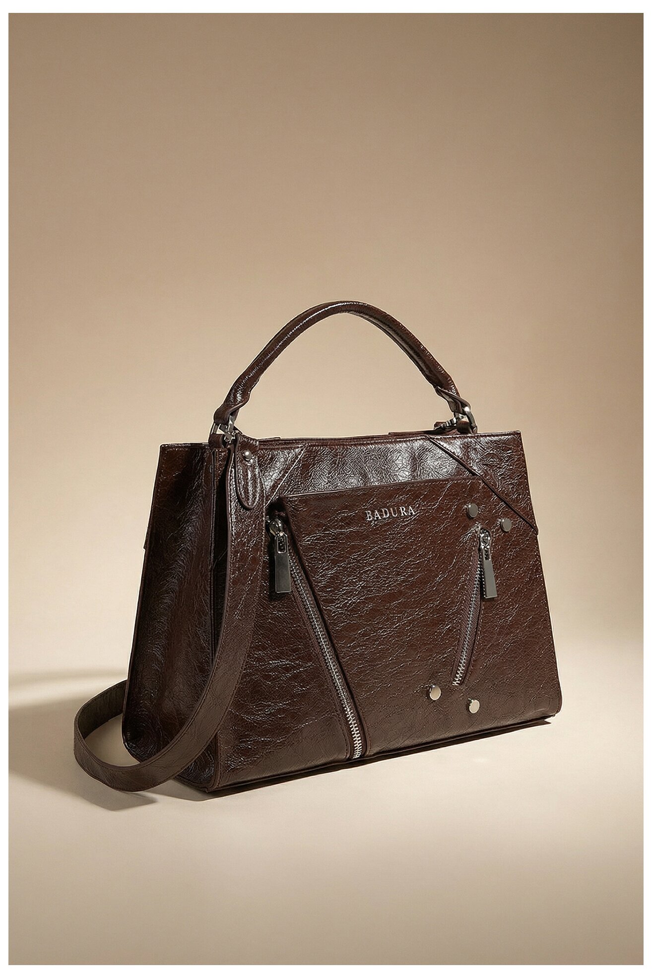Сумка З Ремінцем Badura EO-ALAIA-KQ29 ТЕМНО-КОРИЧНЕВИЙ
