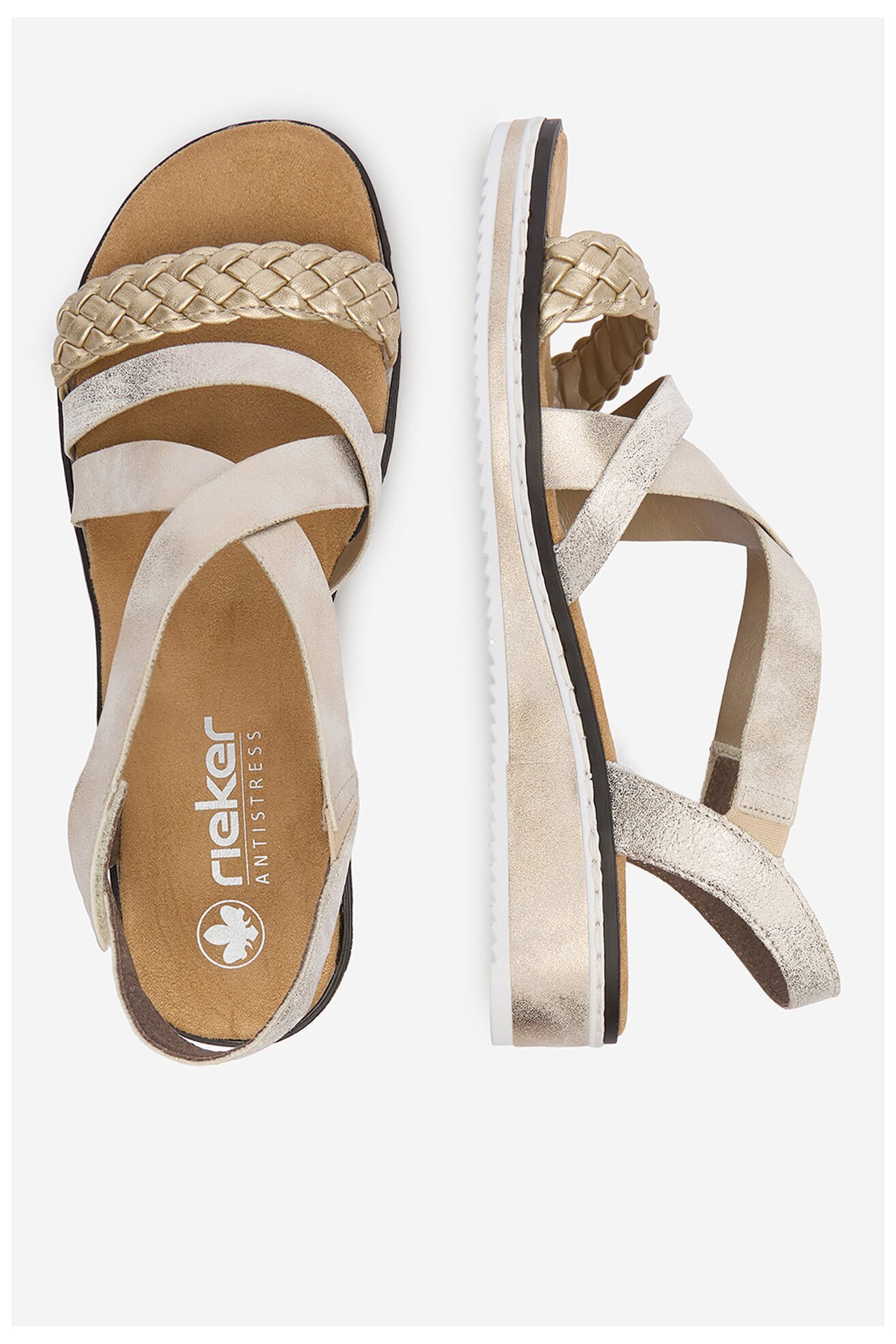 Sandały Rieker CEO-V3663-90 Złoty