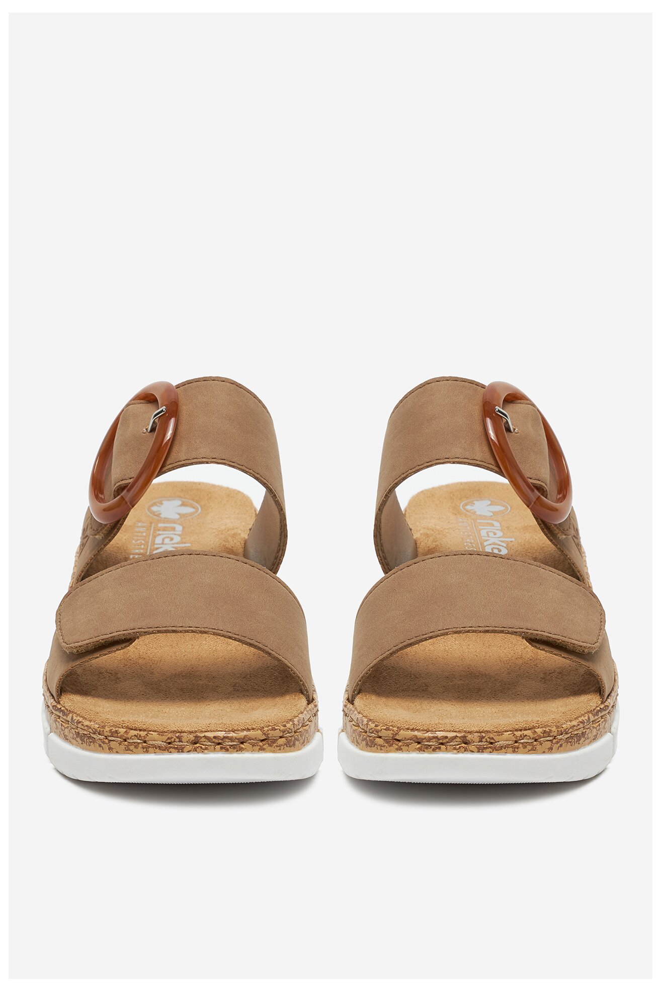 Klapki Rieker V2392-62 Beżowy ciemny